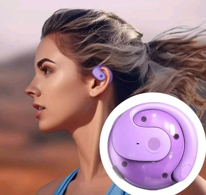 BT Earbuds Purple Lavender Round stylish charging station Workout Run new