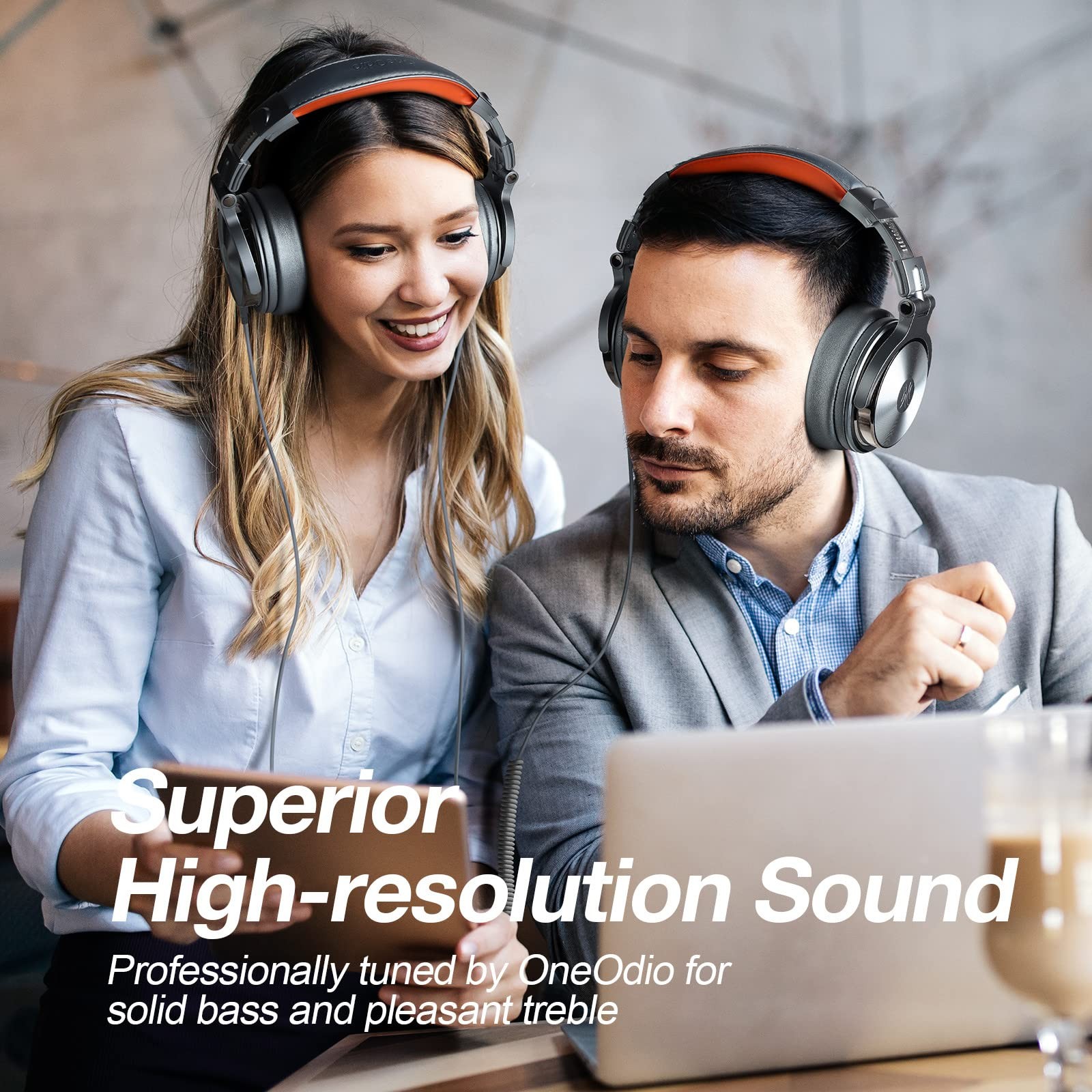Hi-Res Over Ear Headphones 50mm for Studio Monitoring Mixing Wired