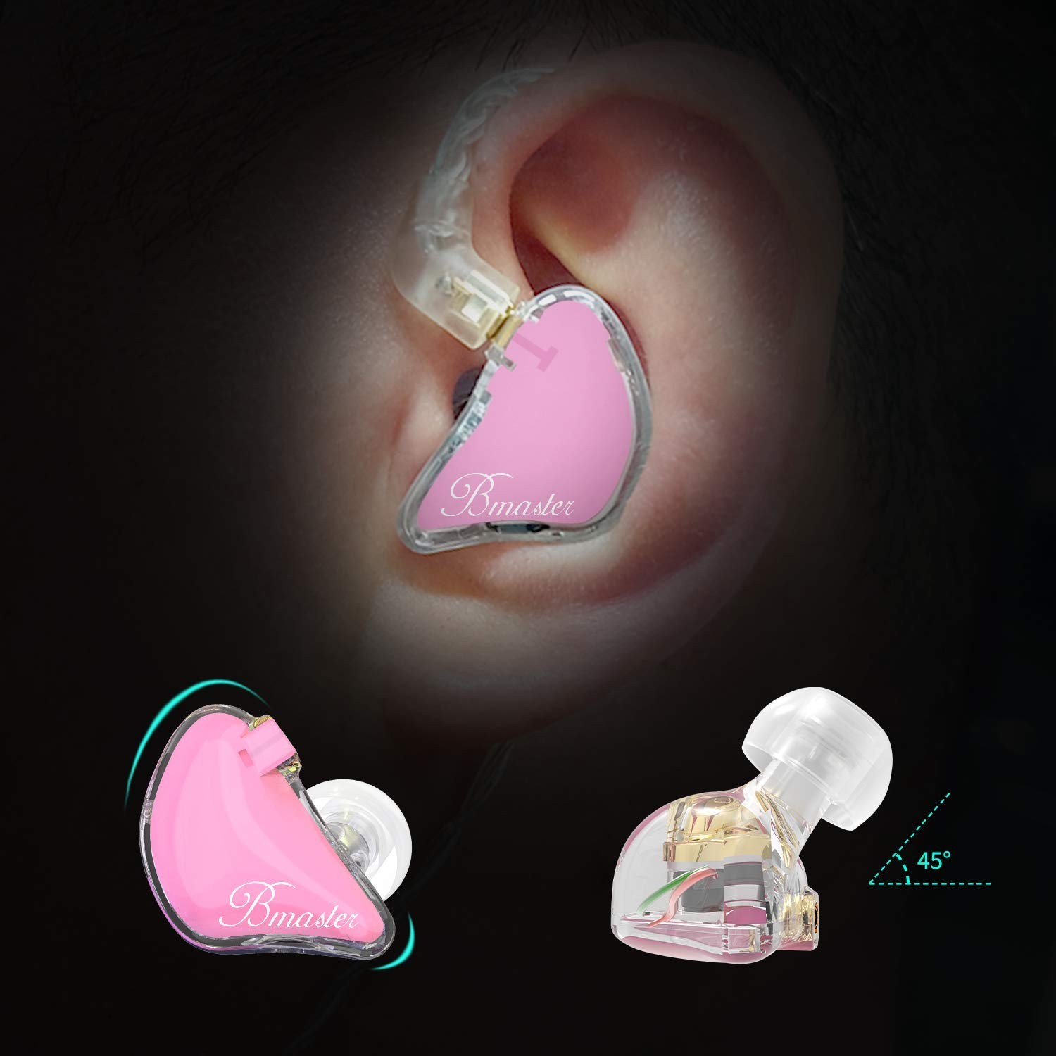 Triple Driver In-Ear Monitor Headphones, Detachable MMCX Cables, Musician Earpho