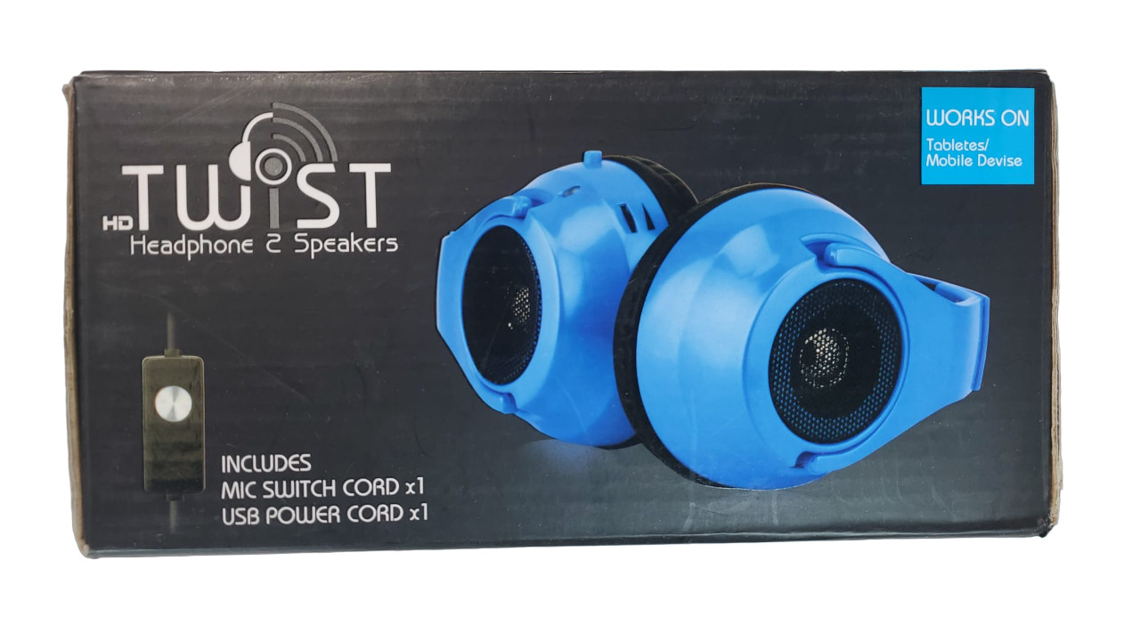 HD Twist Over Ear Headphones to Hybrid Speakers (02433)- Blue