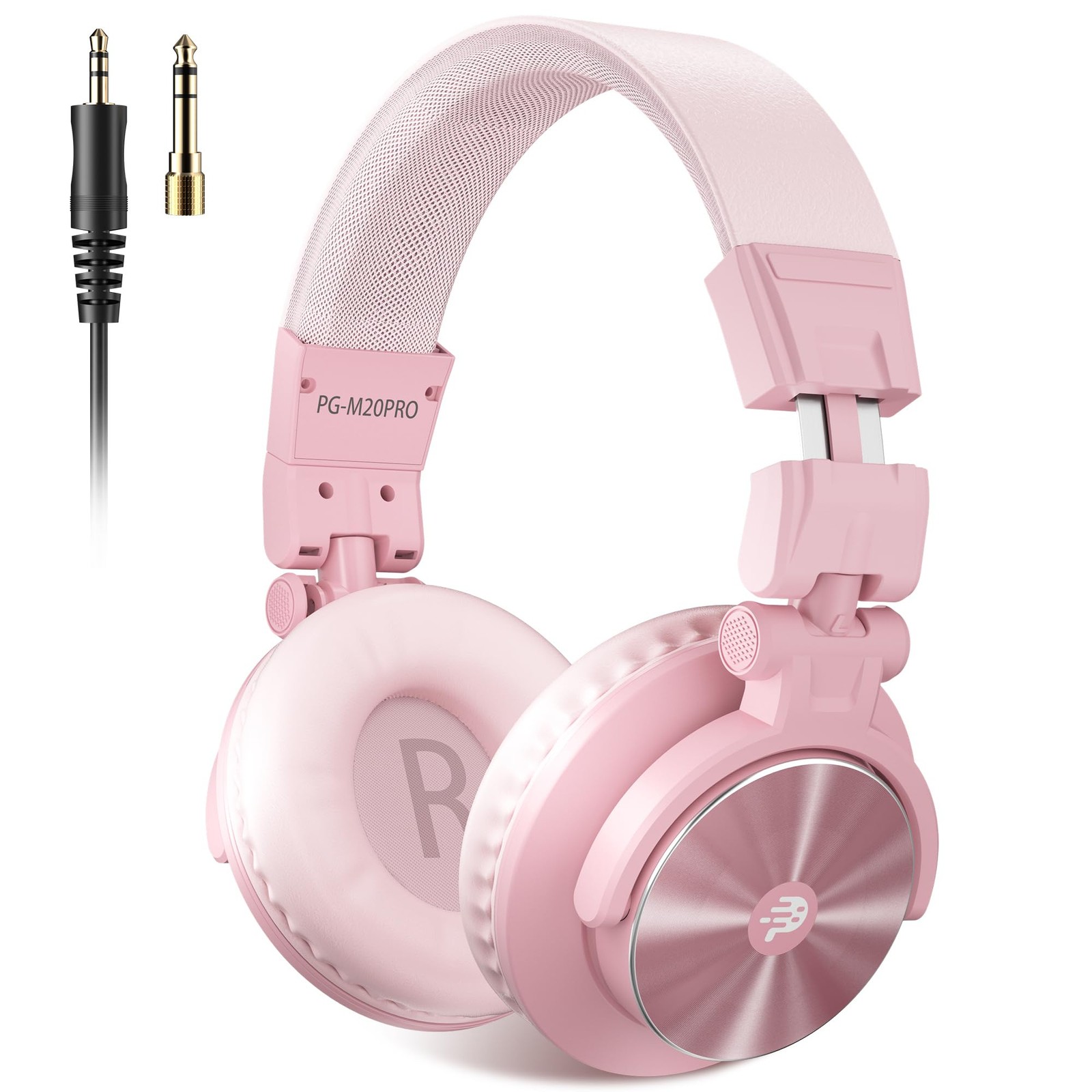 PUPGSIS Wired Studio Monitor Headphones, 50mm, Over~Ear, Pink