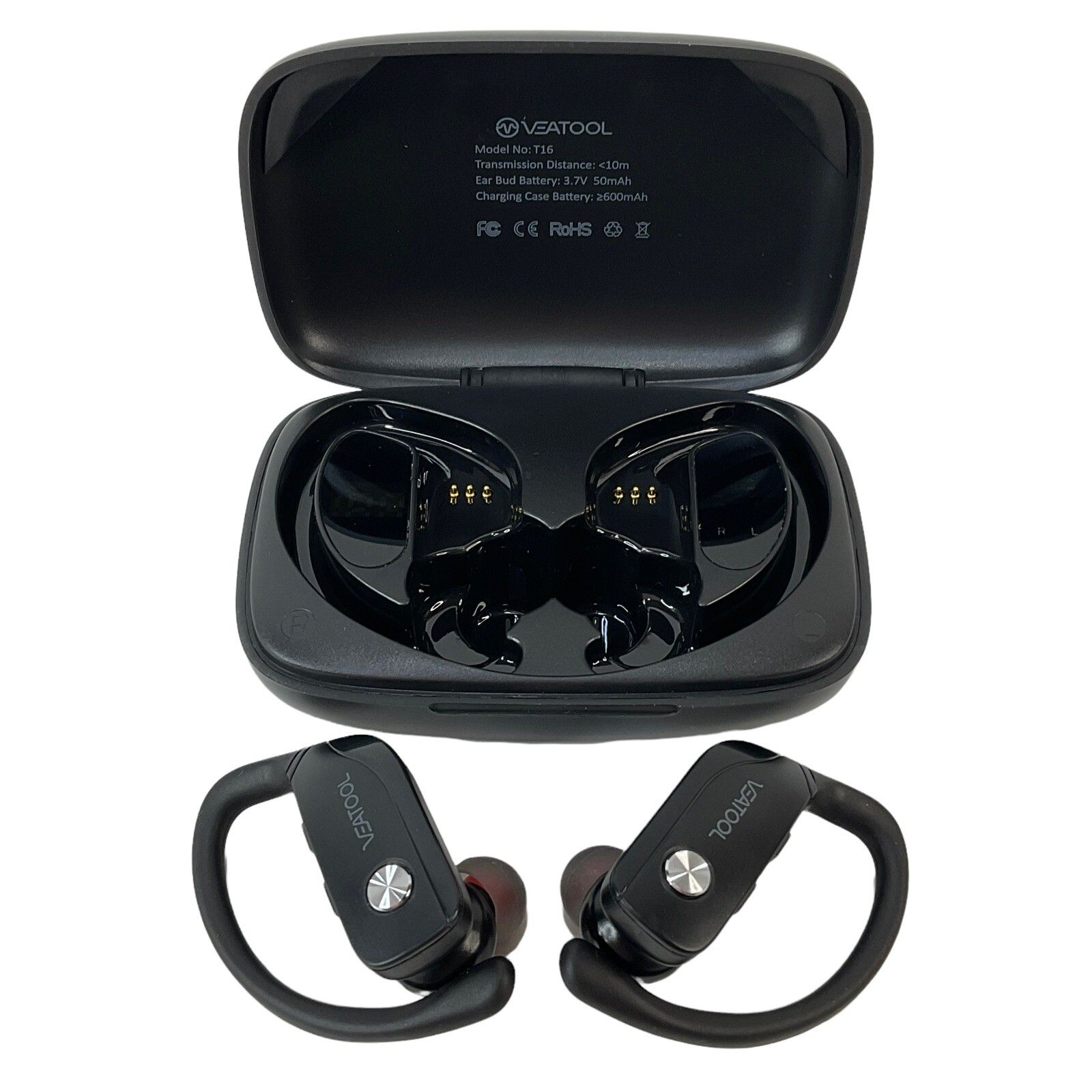 Veatool T16 True Wireless Earbuds 5.0 Hifi Dual LED Sport Bluetooth Charging Cas