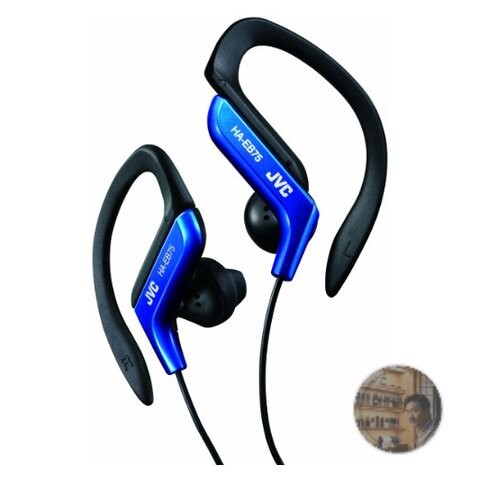 JVC Kenwood HA-EB75-A Blue Ear-Hook Sports Earphones Water-Resistant New