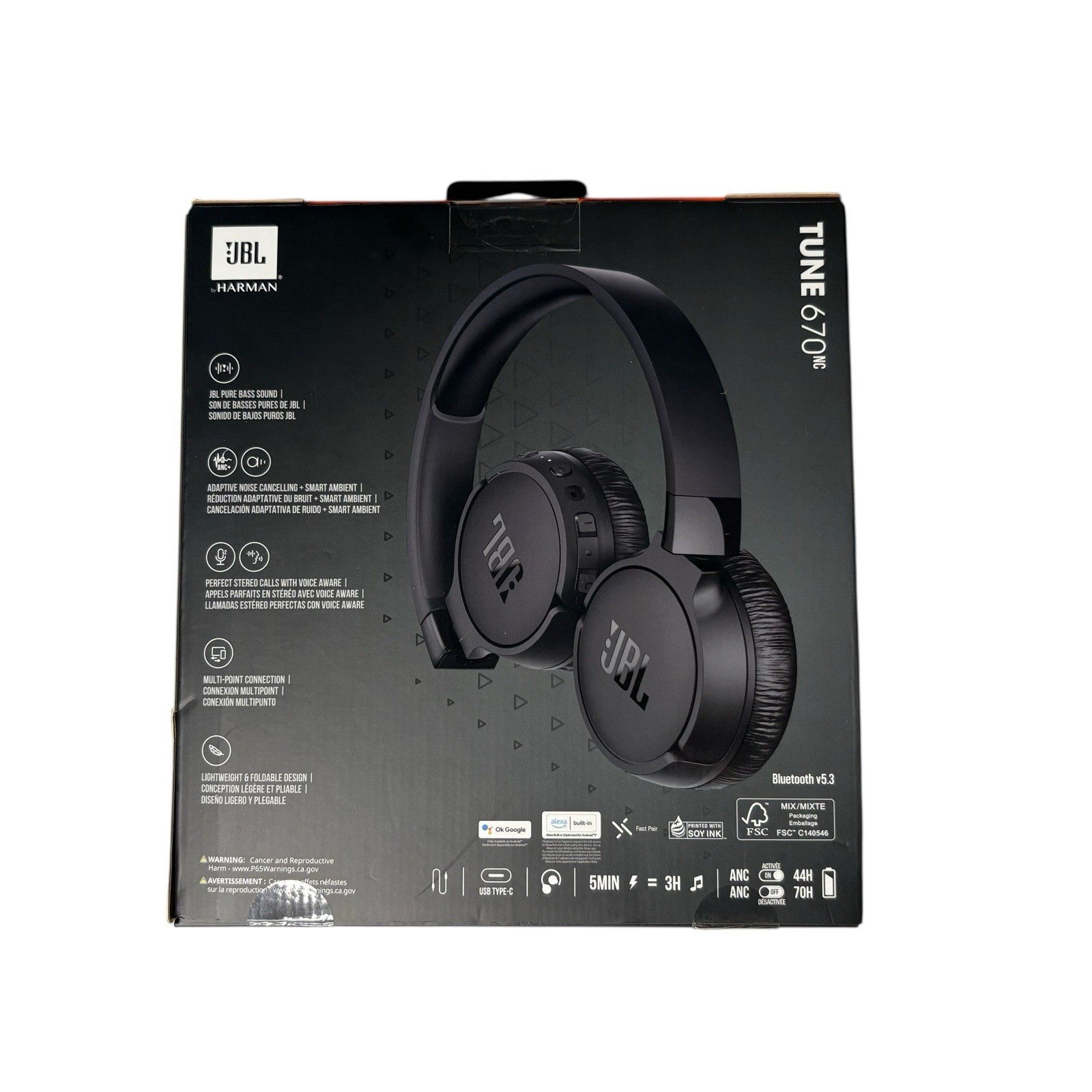 JBL Tune 670NC On-Ear Headphones (Black)