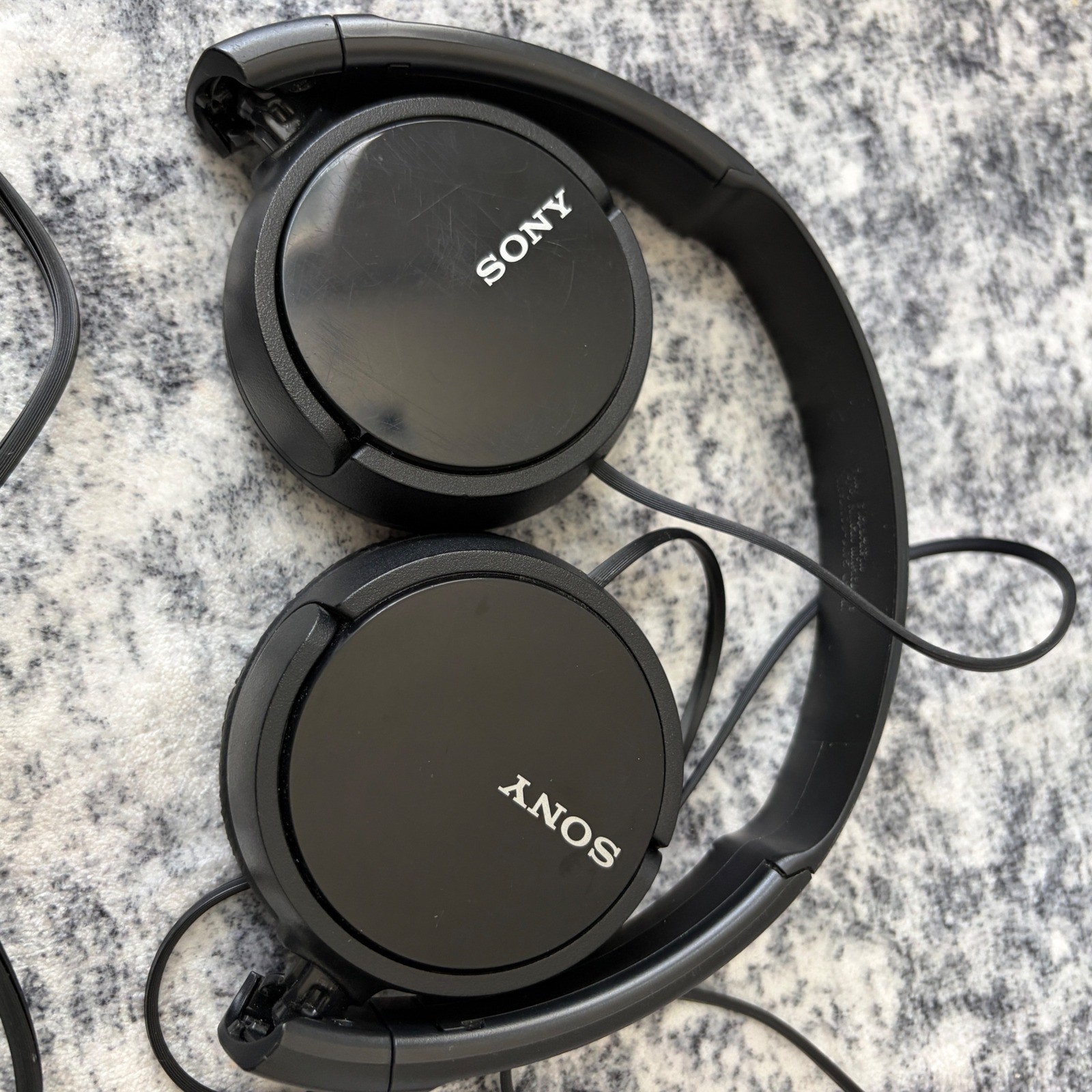 Sony 1-7-1 Wired Headphones Lot of 2 Unisex OS Black Folding On-Ear Tested Works