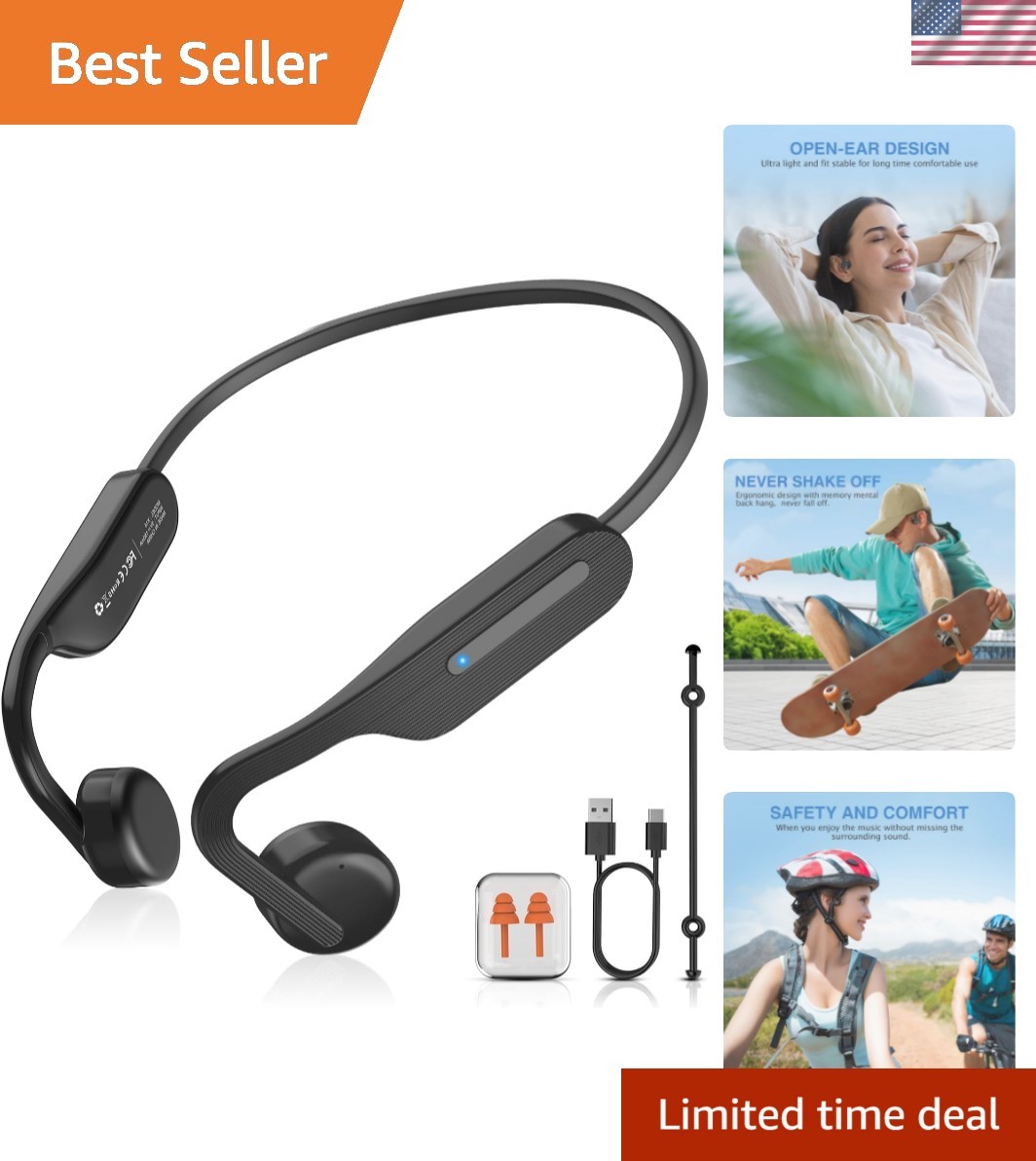Waterproof Bone Conduction Sports Headphones – 10 Hours of Clear Calls and Audio