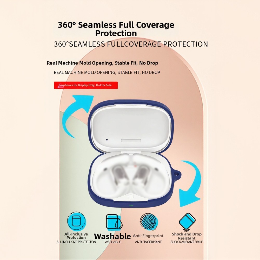 For Shokz OpenFit Pro Earphones Silicone Protective Case with Charging Cutouts