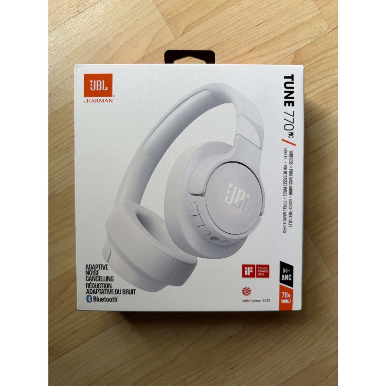 JBL Tune 770NC Adaptive Noise Cancelling Wireless Over-Ear Headphones White NEW