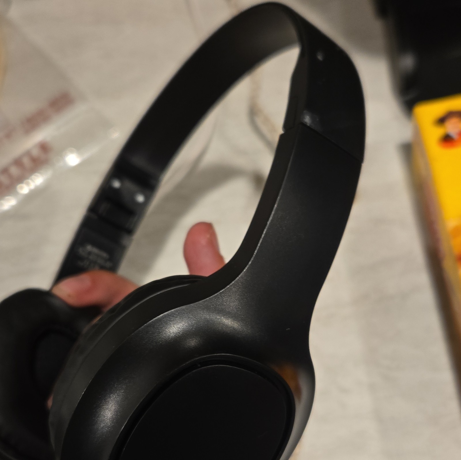 Black On-Ear Headband Wired Headphones, Double Earpieces, 3.5mm Jack, 0.8m