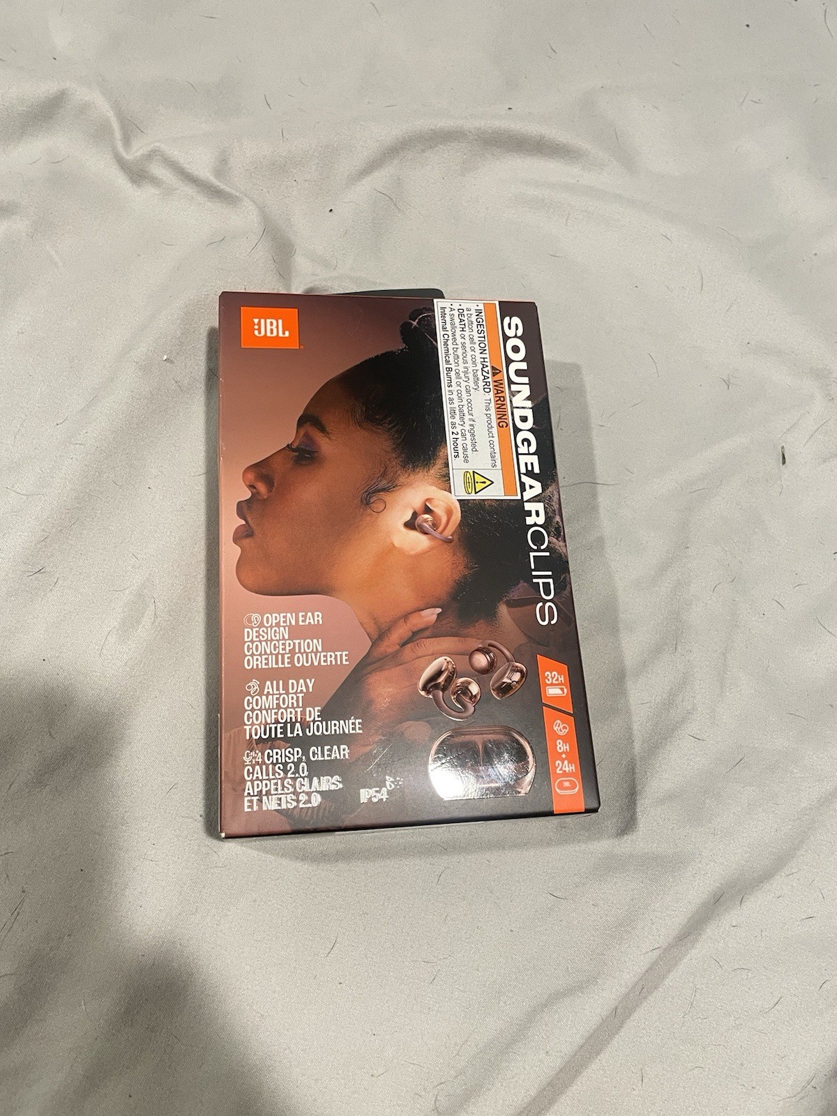 JBL Soundgear Clips Open-Ear Bluetooth Earbuds, Multipoint, Black