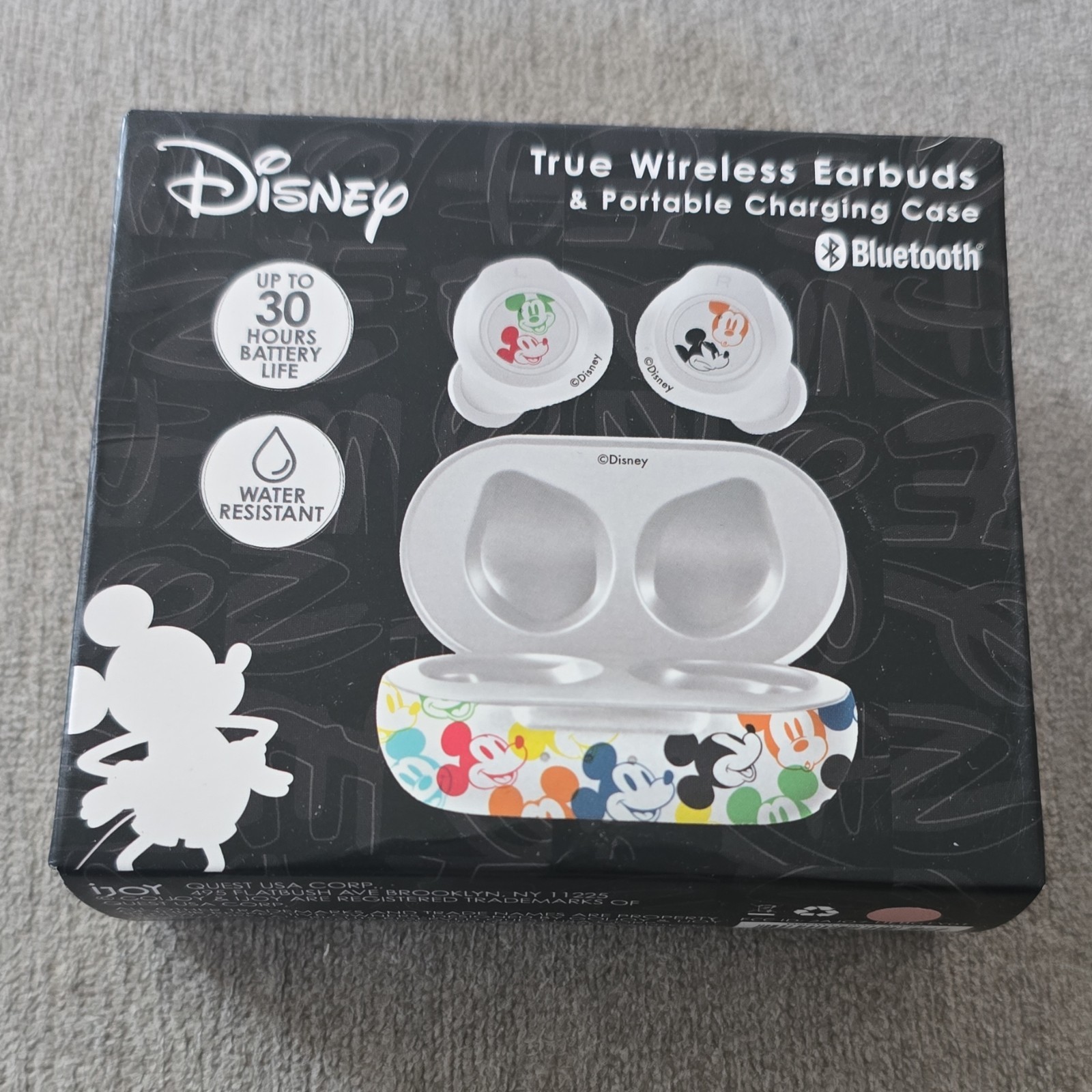 Disney True Wireless Earbuds Bluetooth In-Ear Water Resistant Mic Case White