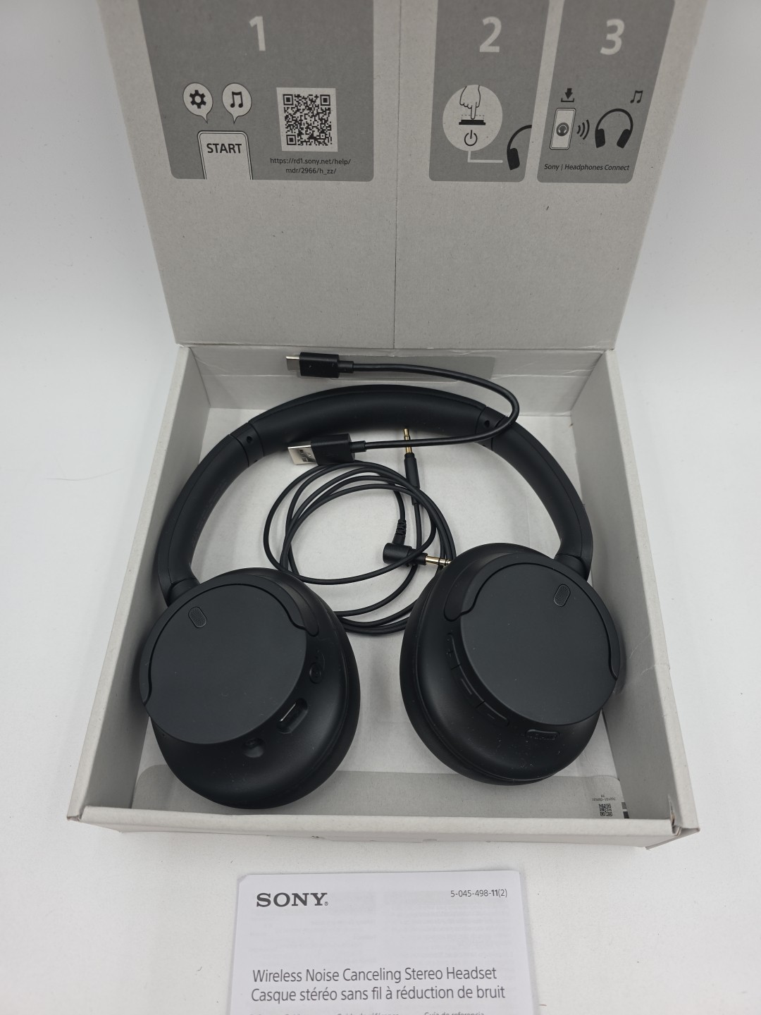 Sony WHCH720N Noise Canceling Over-the-Ear Headphones *Missing Cord* *Tested*