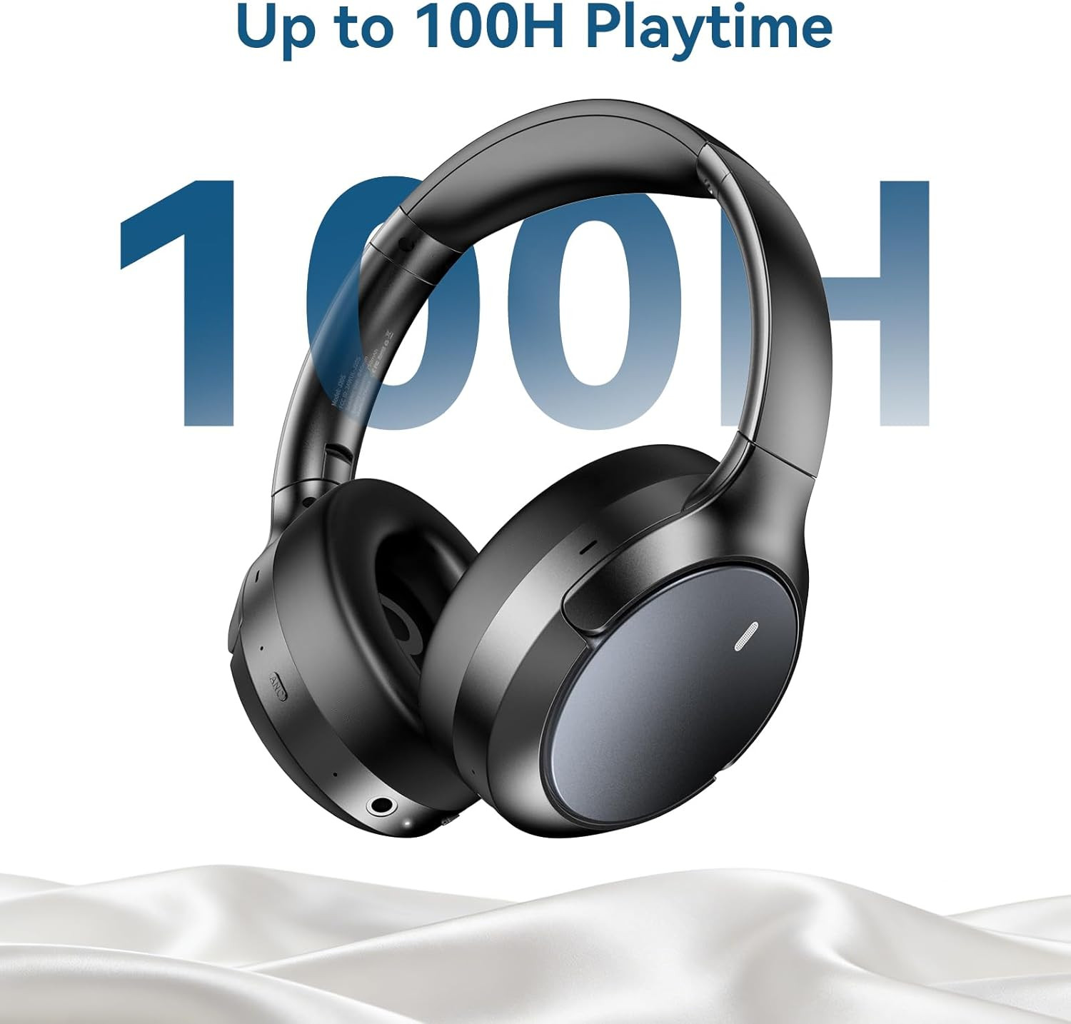 Hybrid ANC Wireless Over-Ear Headphones, 100H Playtime, Hi-Res Audio, Bluetooth