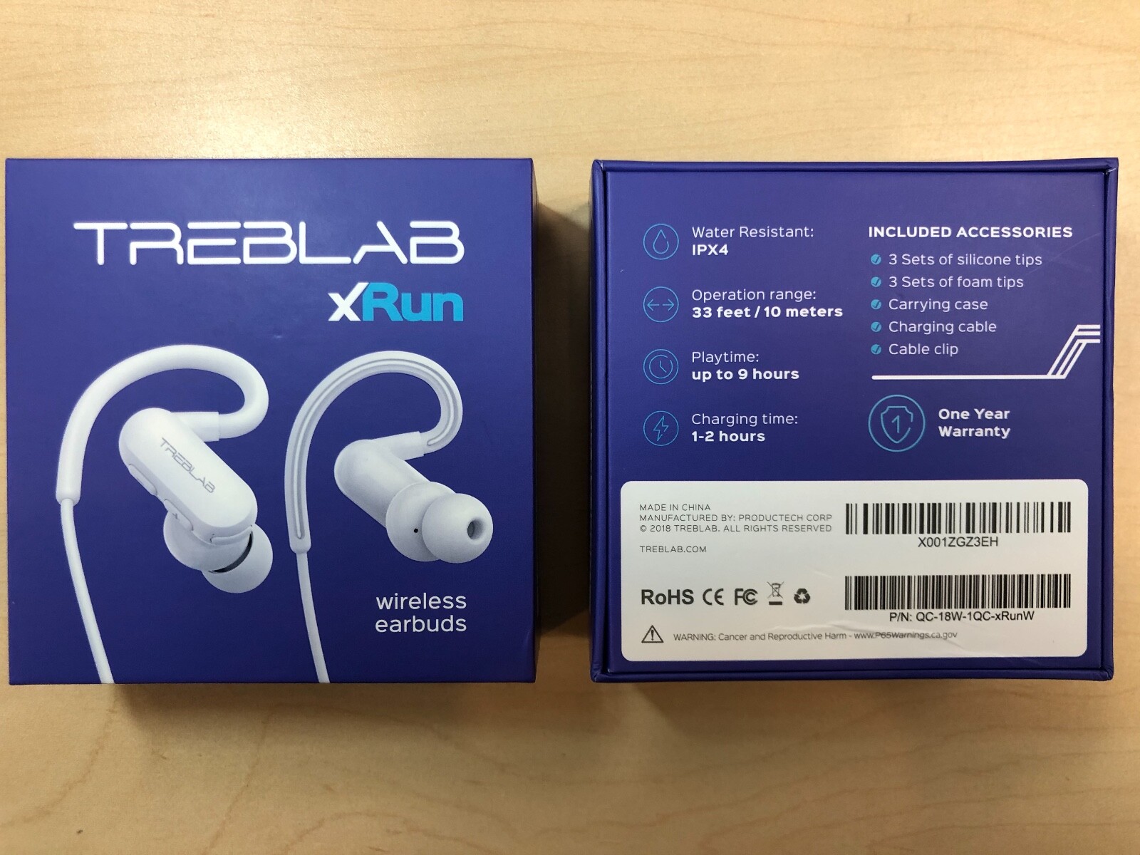 TREBLAB xRun Wireless Running Earbuds Bluetooth 5.0 Sports Headphones IPX4