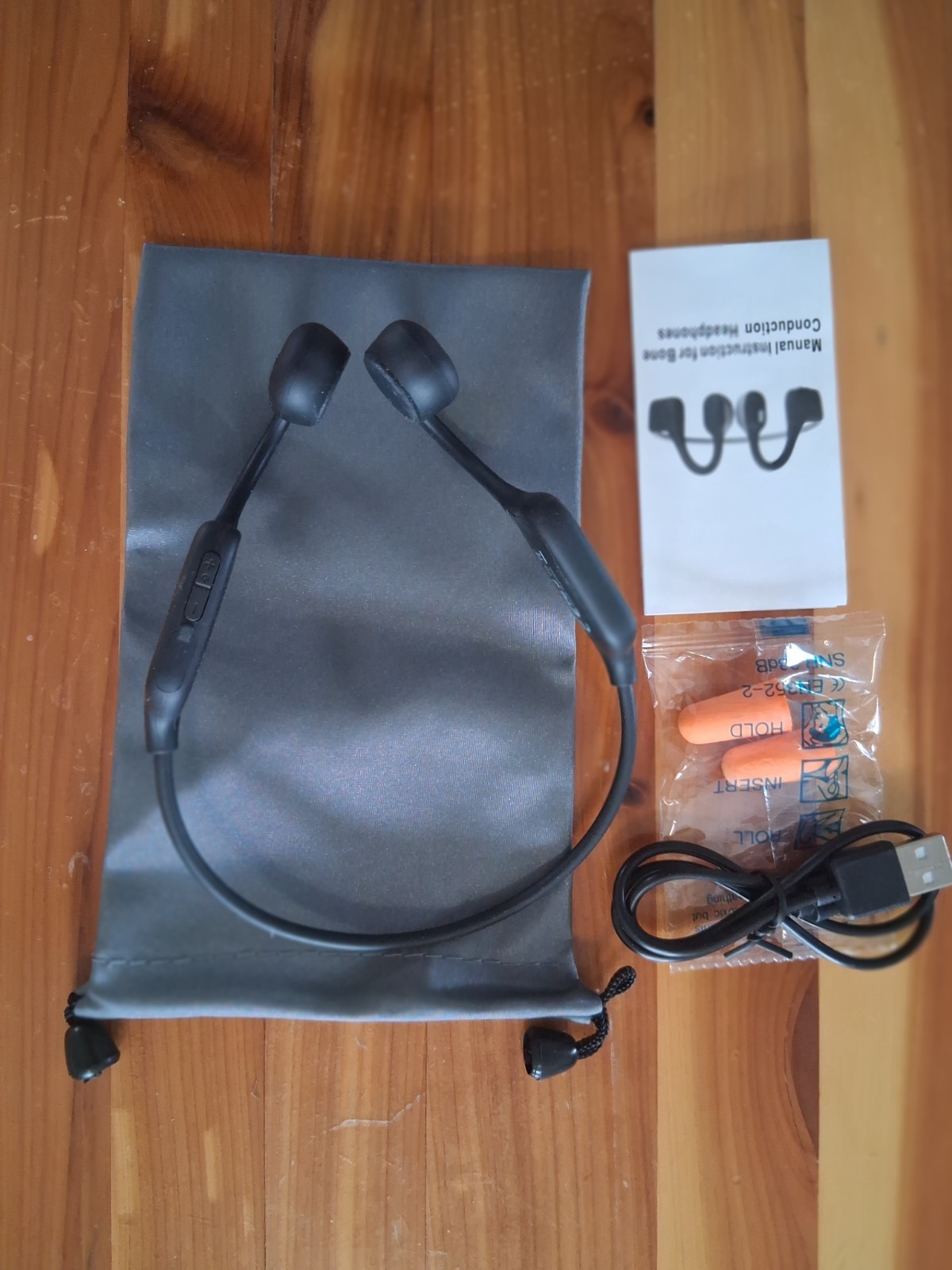 DG08 Bone Conduction Headphones Noise Reduction Bluetooth Titanium Frame Black