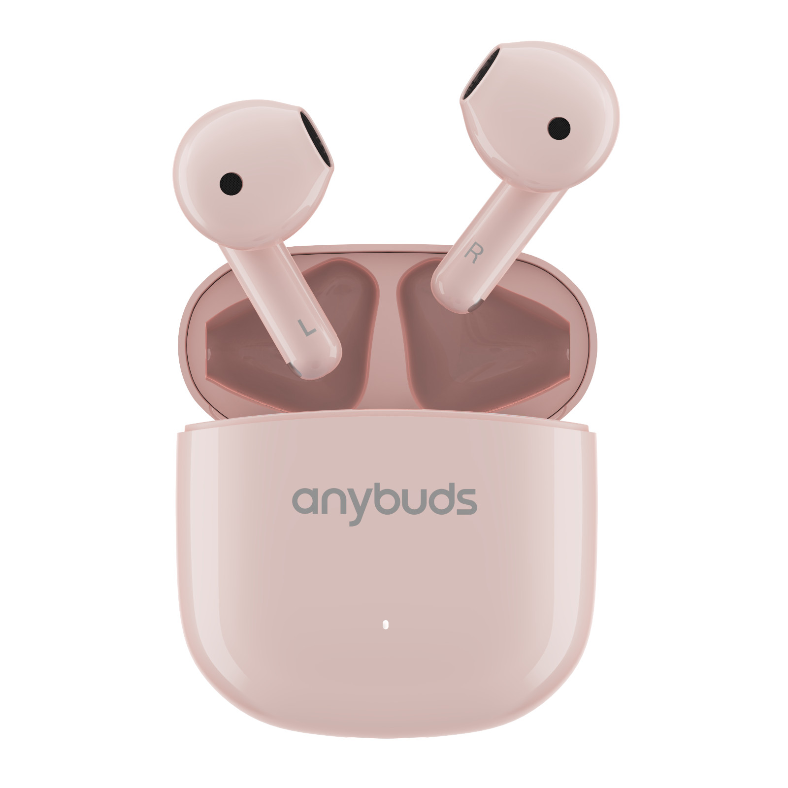 Anybuds Wireless Earbuds Half-in-ear ENC Call Noise Cancellation Earphones, Pink