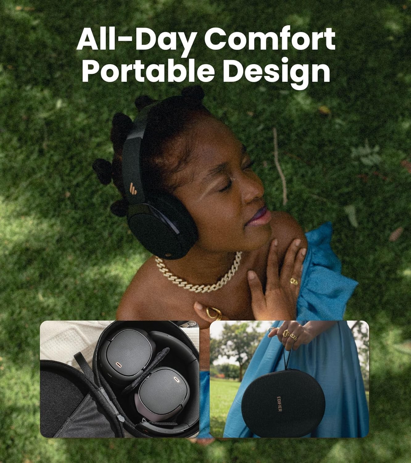 Edifier WH950NB Gen 2 Wireless Hybrid Active Noise Cancelling Headphones – Black