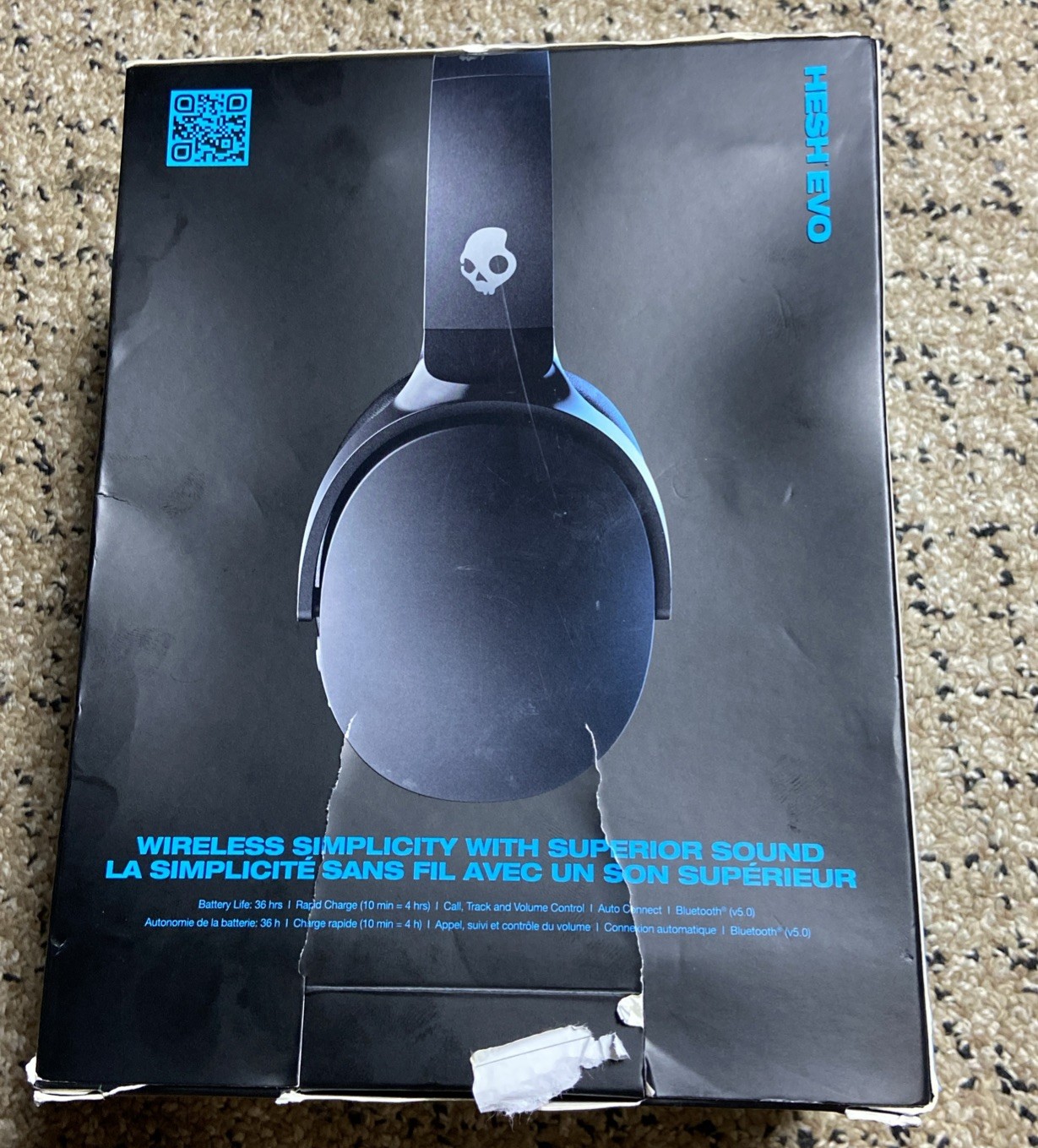 Skullcandy Hesh Evo Wireless Noise Cancelling Over-Ear Headphone Black ExtraCord