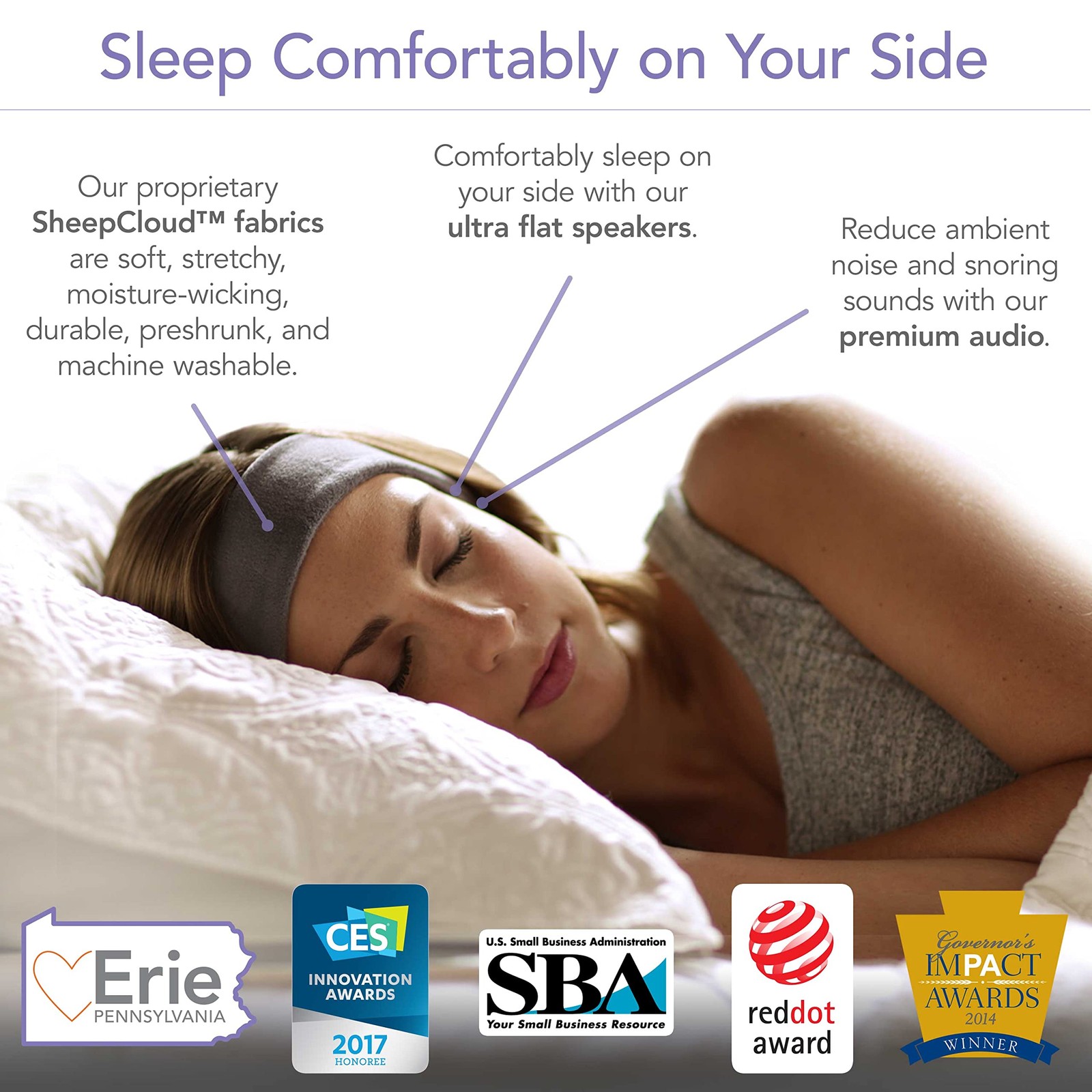 Wireless Sleep Headphones by AcousticSheep V8 | 24-Hour Battery | Original an…