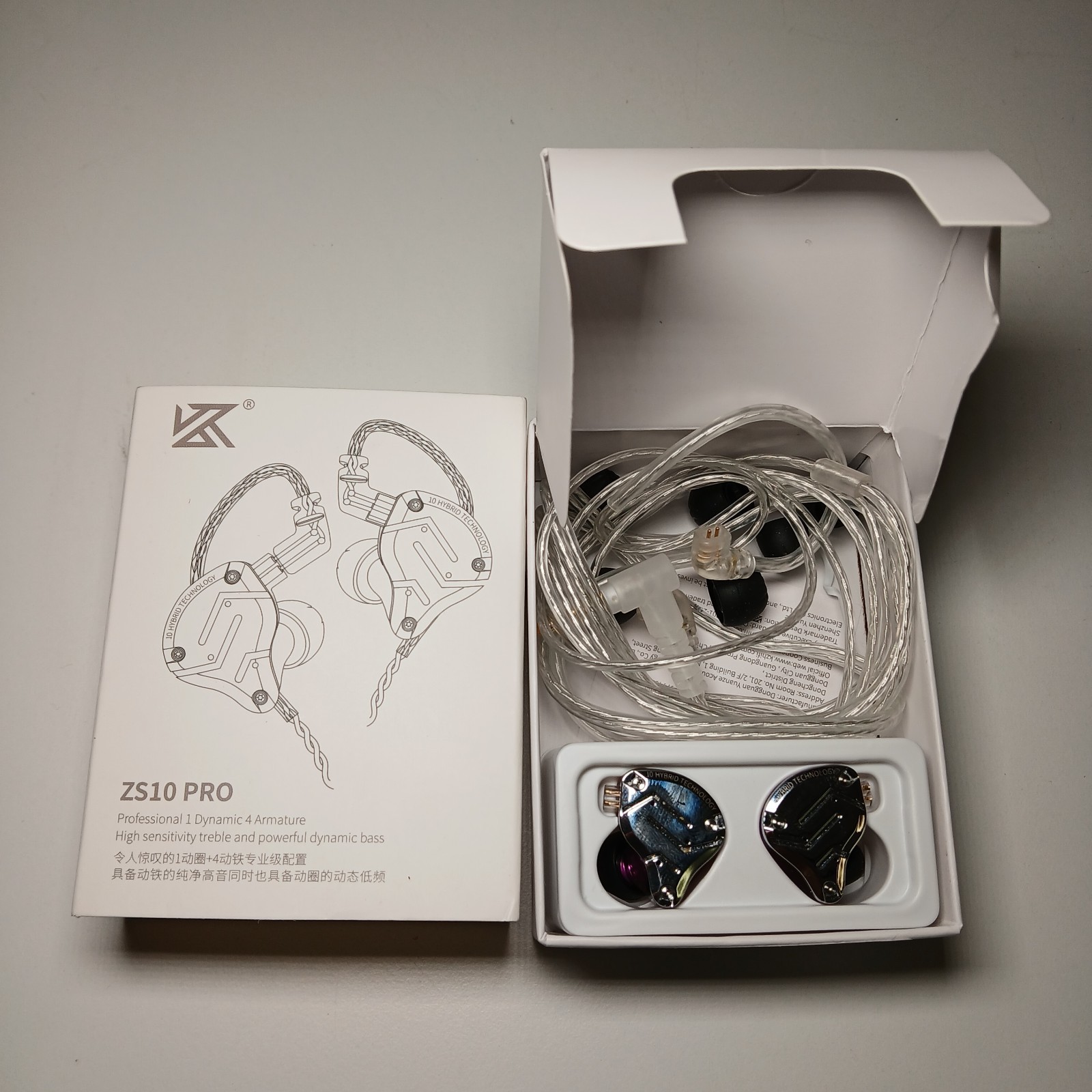 Linsoul KZ ZS10 Pro, 4BA+1DD 5 Driver In-Ear HiFi Earphones Purple