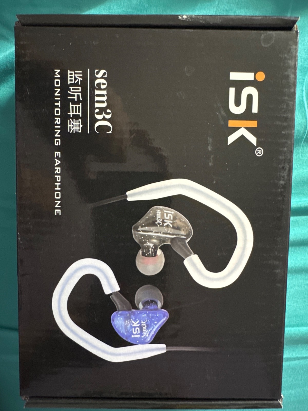 iSK wired Headphones with clear sound, black and silver, New