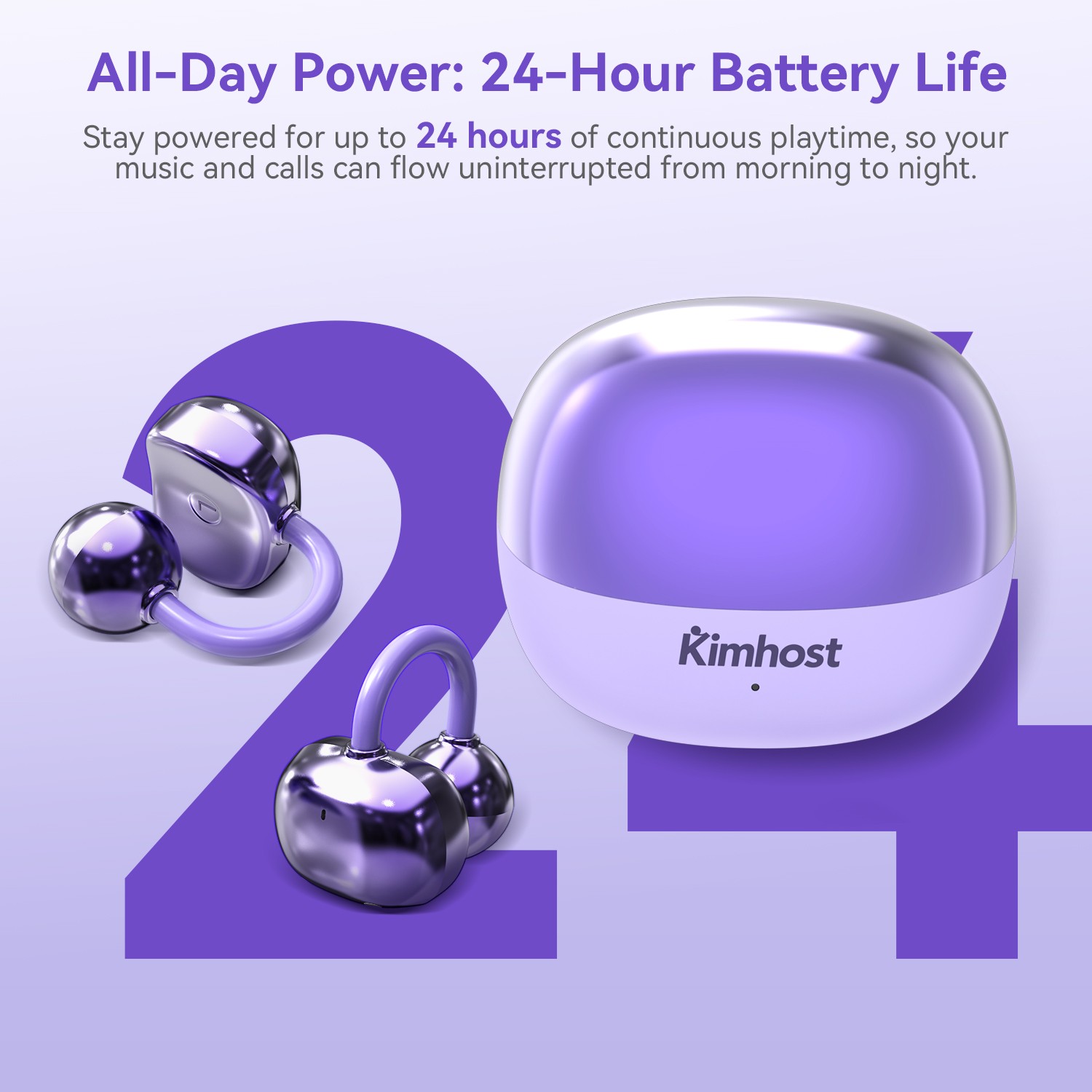 Open-Ear Wireless Earbuds Clip-on Earphone IPX7 HiFi ENC Bluetooth Headphone
