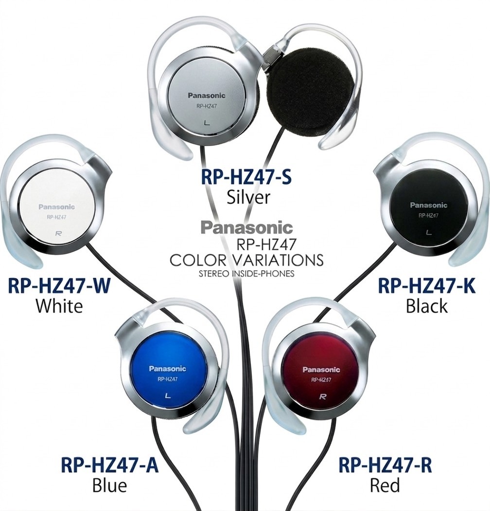New Panasonic RP-HZ47-R Clip-on Headphones Ultra Slim 9.9mm JDM Retro Japan