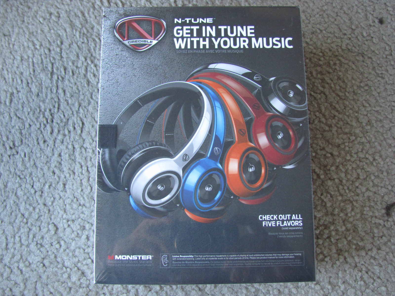 Brand New Monster N-Tune High Performance On-Ear Headphones Cobalt Blue (128452)