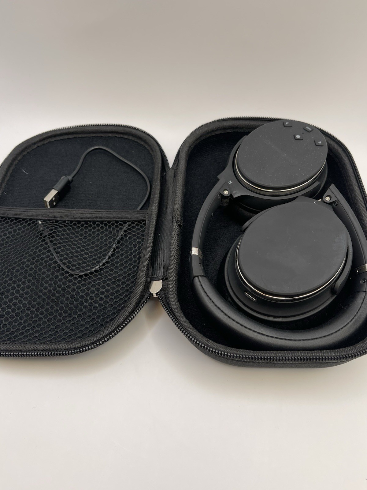 Srhythm NC-25 Over Ear Headphones Black Wireless Bluetooth 3.5mm ANC W/ Case