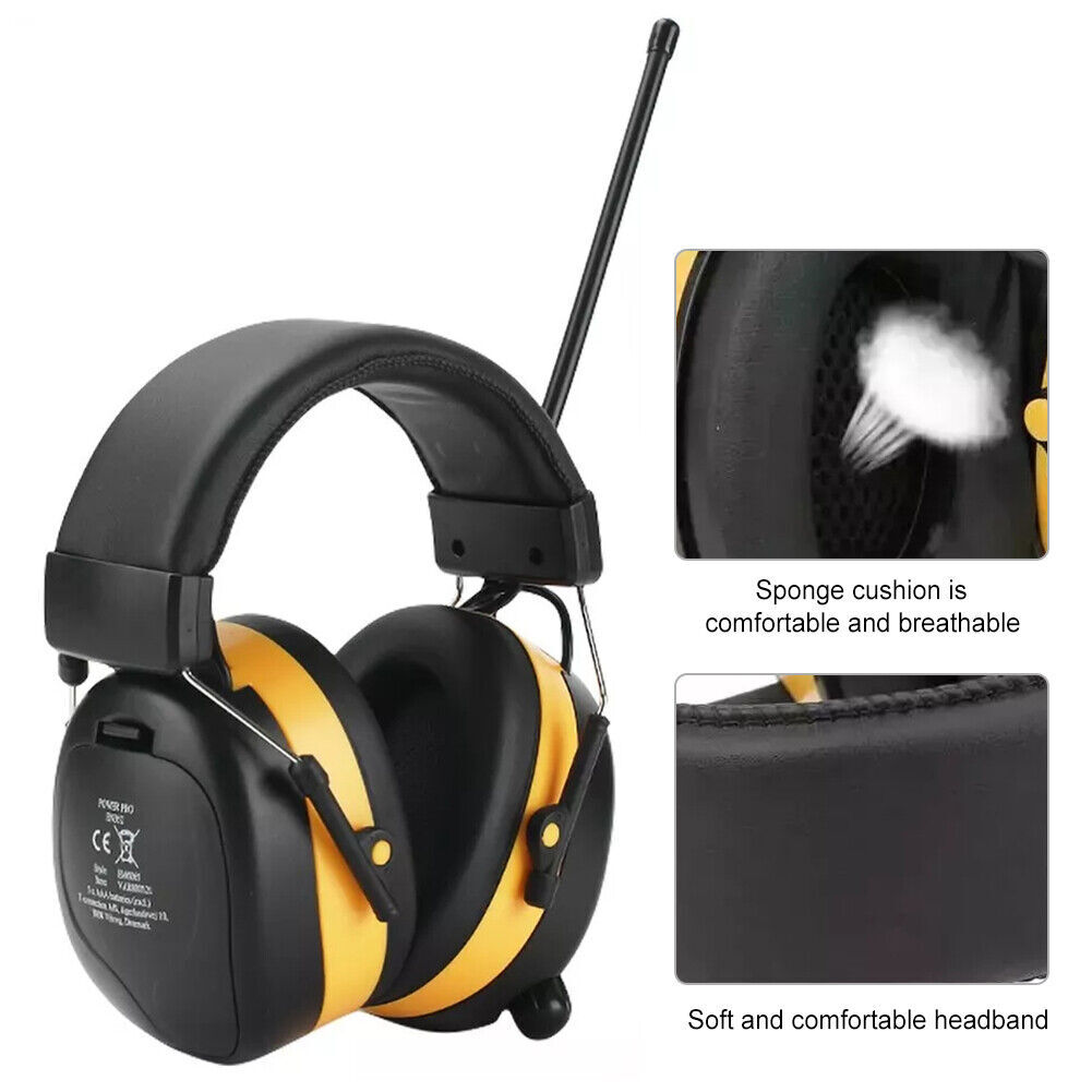 FM Radio Headphones with Digital Display, 30Db FM Hearing Protection Safety