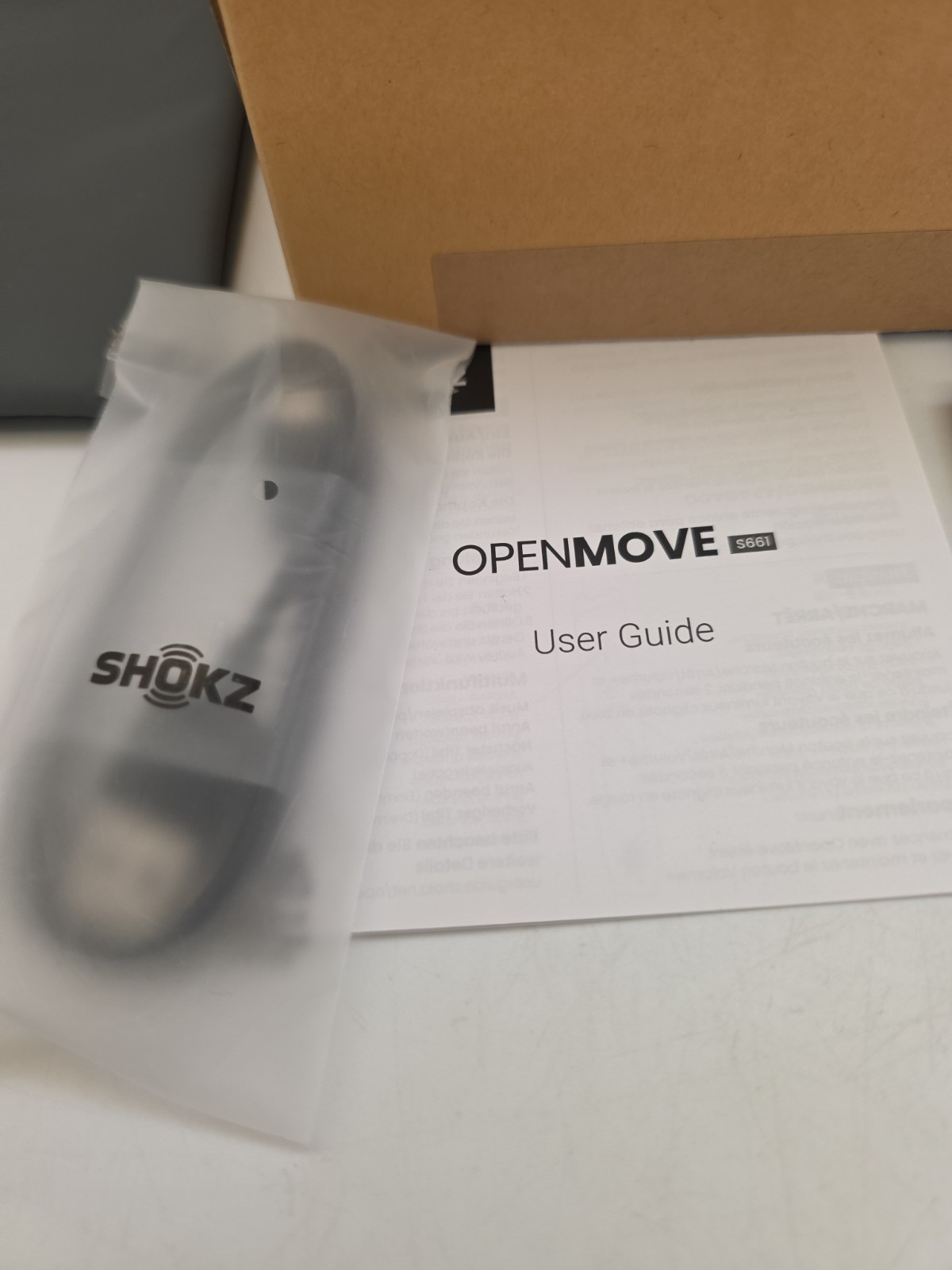Shokz Open Move Bone Conduction Open Ear Sport Headphones Gray Open Box