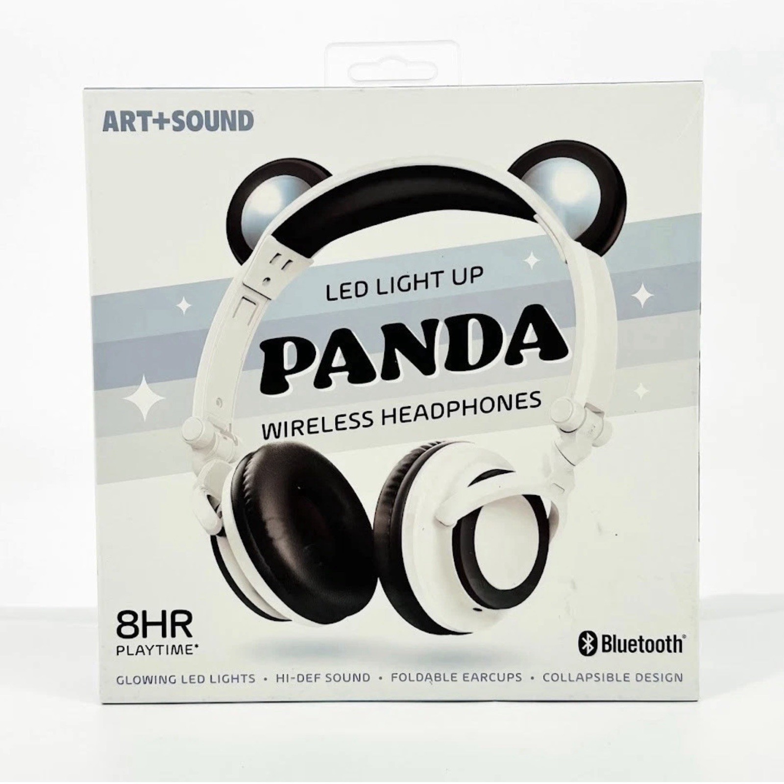ART+SOUND LED Light Up Panda Bluetooth Wireless / Wired Headphones