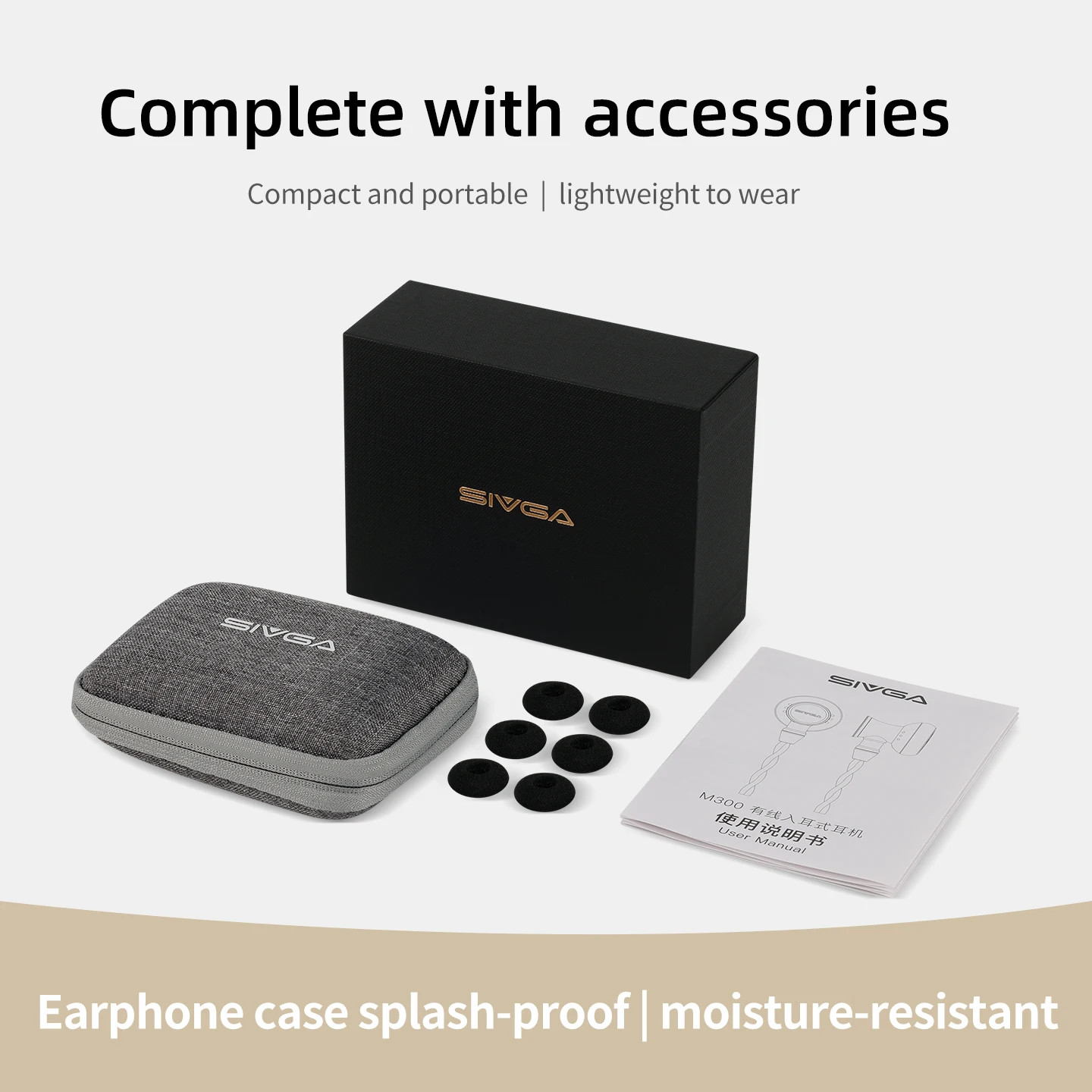 SIVGA M300 HiFi Wired Earbuds 15.4mm Dynamic Driver Ebony Wood In-Ear Headphones