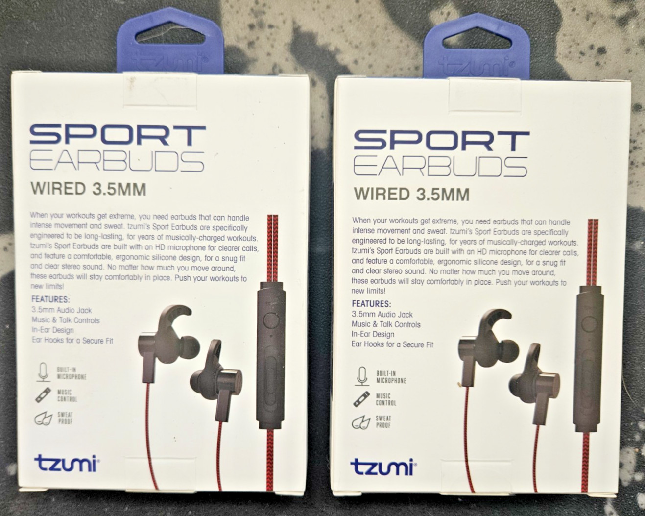 Tzumi Fabric Comfort Sport Buds 2 Pack
