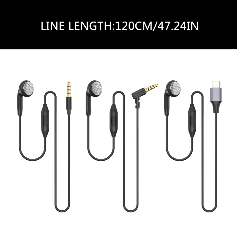 Single Side Earbud Headphone with Microphone 3.5mm/Type C for One Ear Listenings