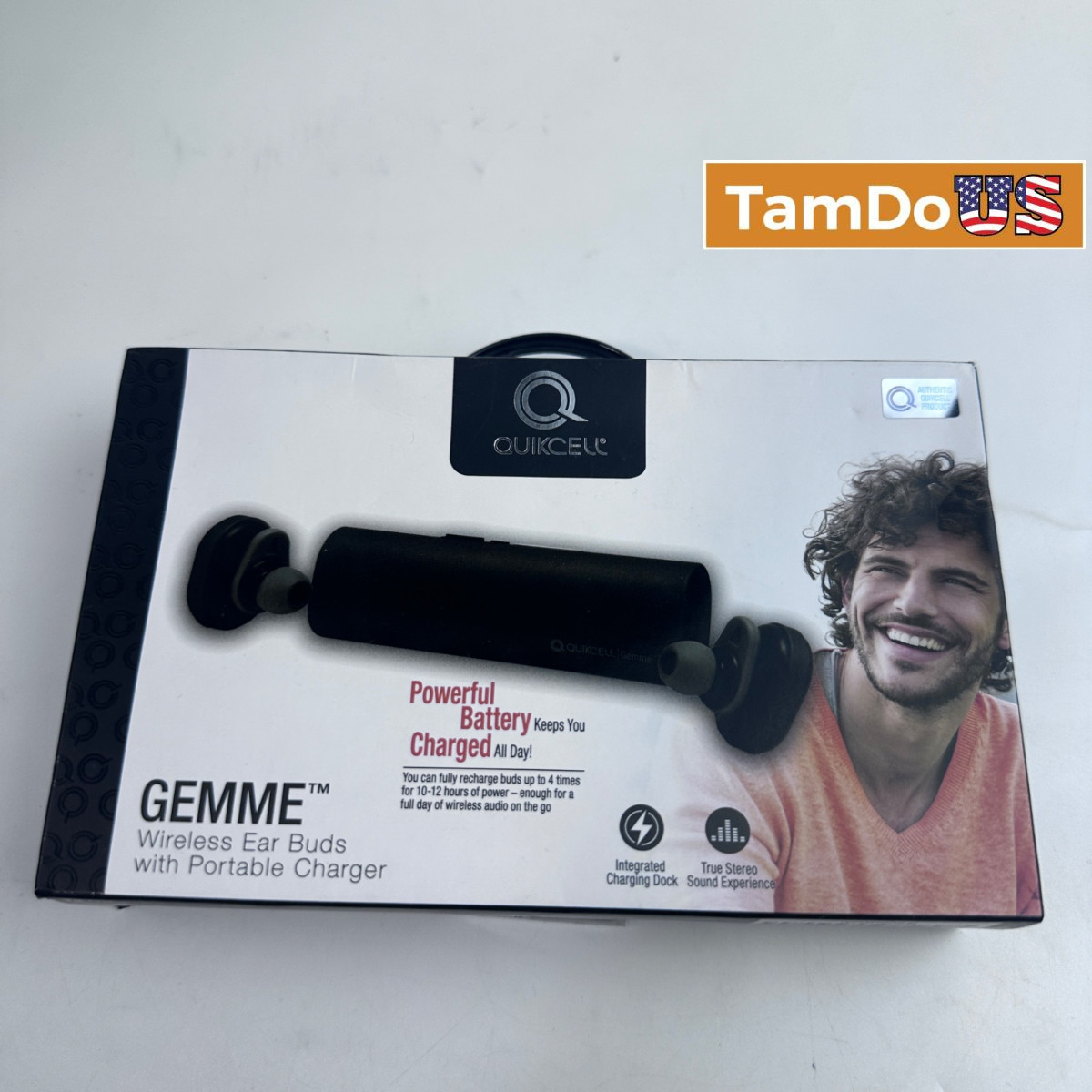 Quikcell Gemme True Wireless Earbuds with Portable Charging Dock Black Boxed TWS