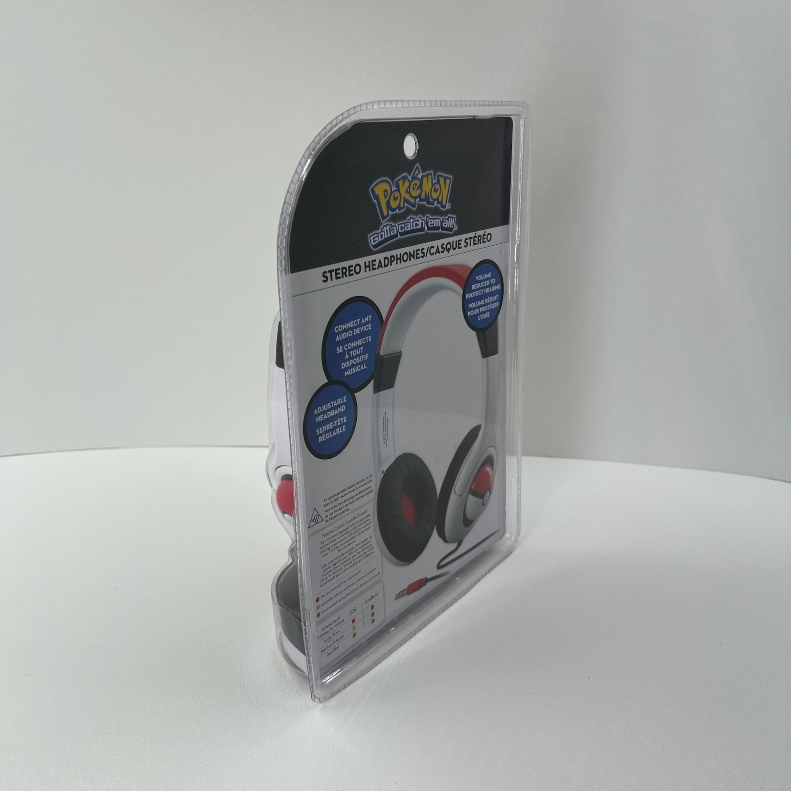 eKids Pokemon Pikachu Wired Over Ear Kids Stereo Headphones Adjustable Red White