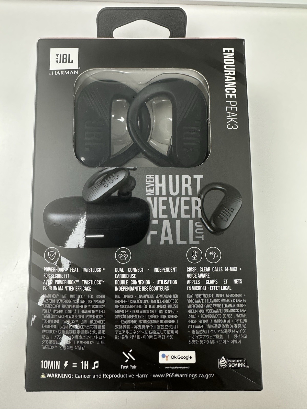 JBL Endurance Peak 3 True Wireless Bluetooth In-Ear Headphones Black Brand New