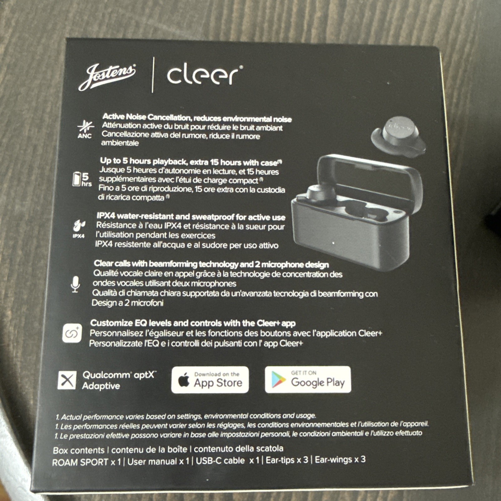 Cleer Roam Sport Bluetooth In-Ear Earbuds Double Earpieces Black w/ Case
