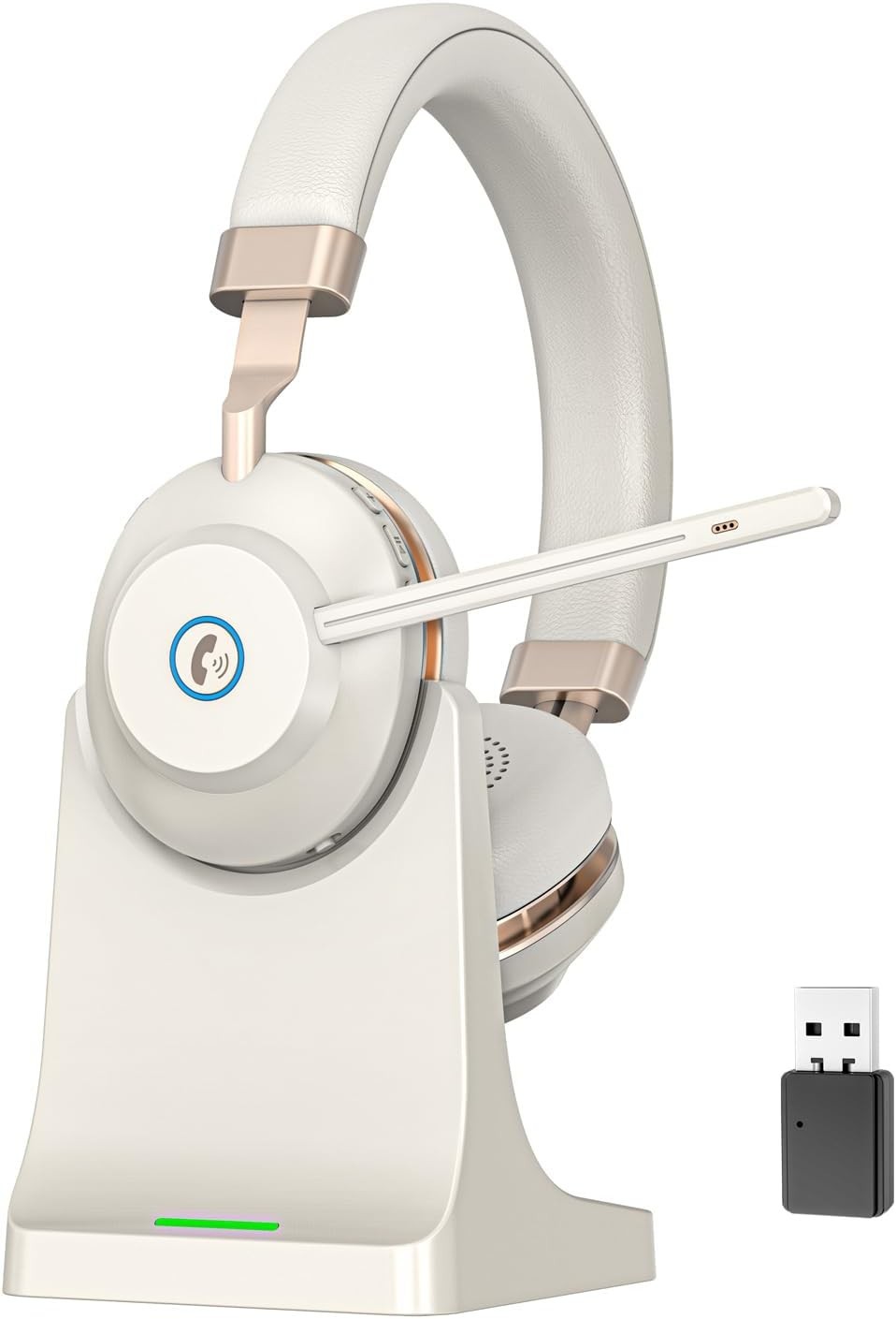 Wireless Headset with Noise Canceling Microphone, Bluetooth V5.2 & Dongle