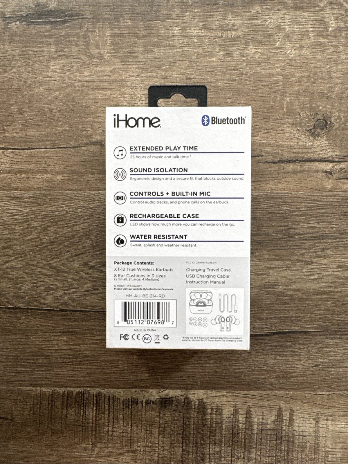 iHome HM-AU-BE-214-RD XT-12 TWS HEADPHONE RED – Brand New
