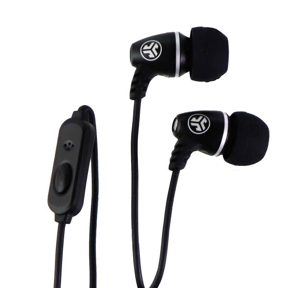 JLab Metal Rugged Earbud Headphones with In-Line Microphone – Black