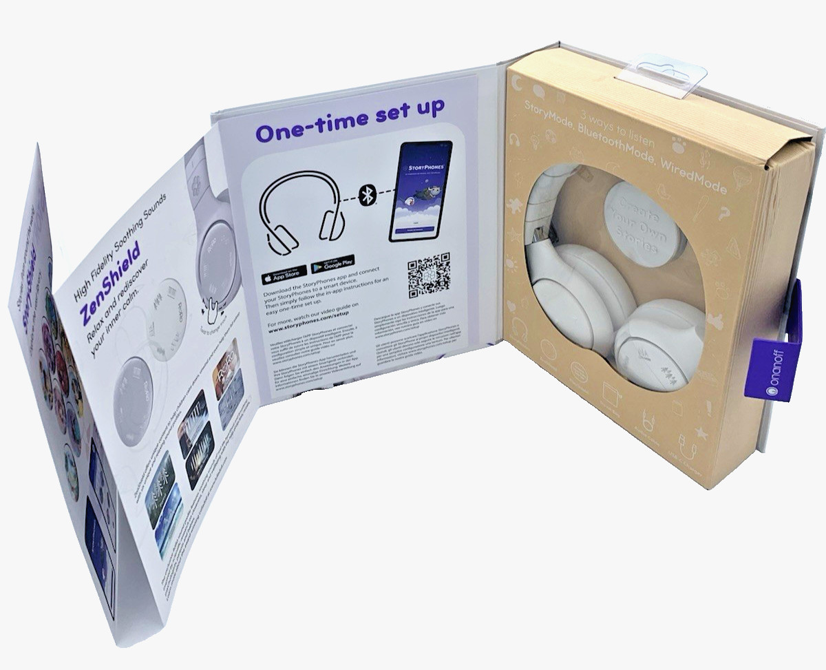 StoryPhones Kid’s Storytelling Headphones W/Bluetooth Wireless White New In Box