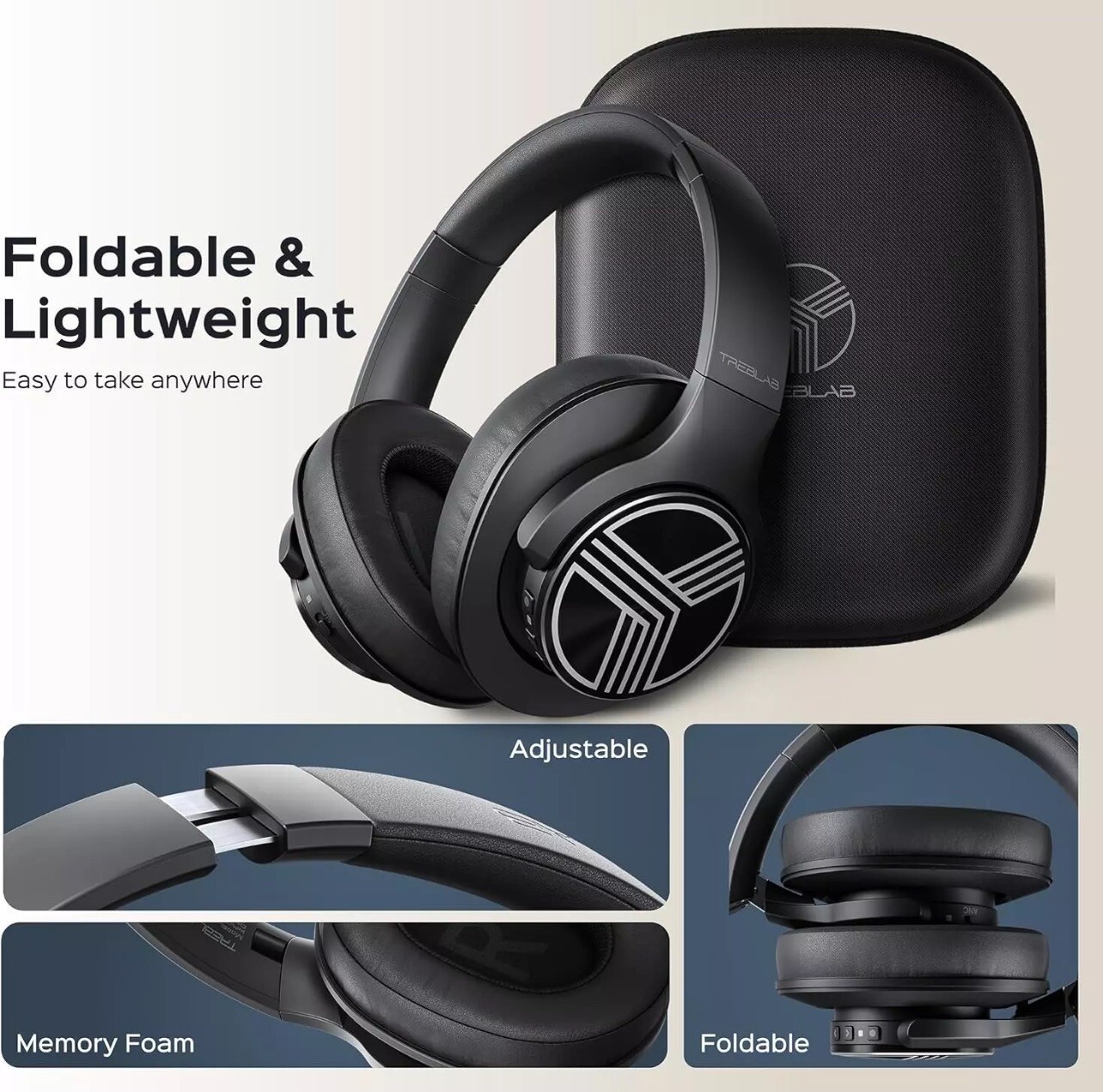 TREBLAB Z2 Sports Wireless Headphones Bluetooth HD Sound, Deep Bass, 35H Battery