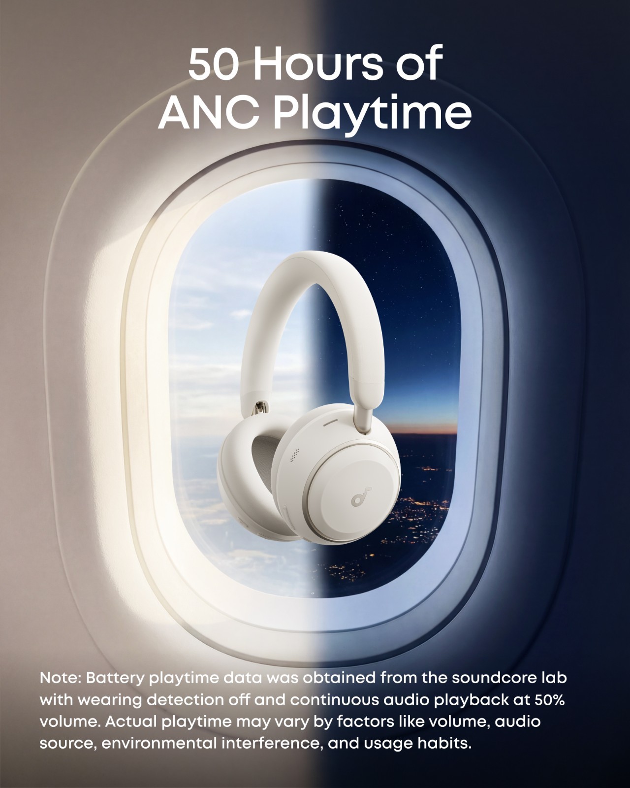 soundcore Space 2 by Anker, Active Noise Cancelling Headphones Comfortable Fit
