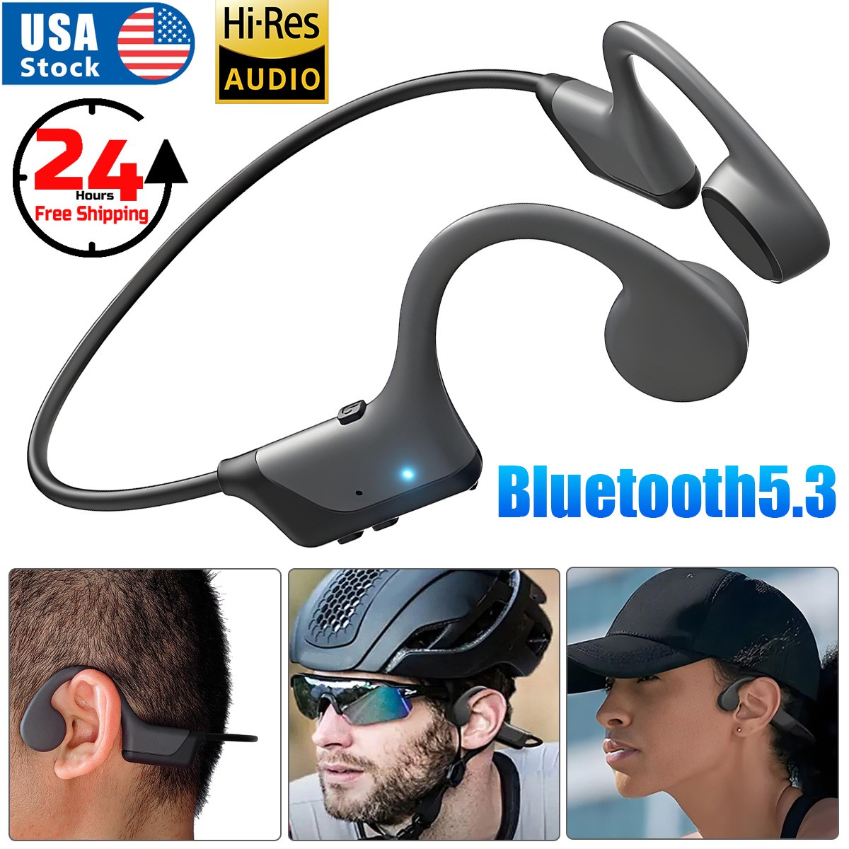 Wireless Ear Hook Headphones Open-Ear Bluetooth 5.3 Sport Headphones Premium