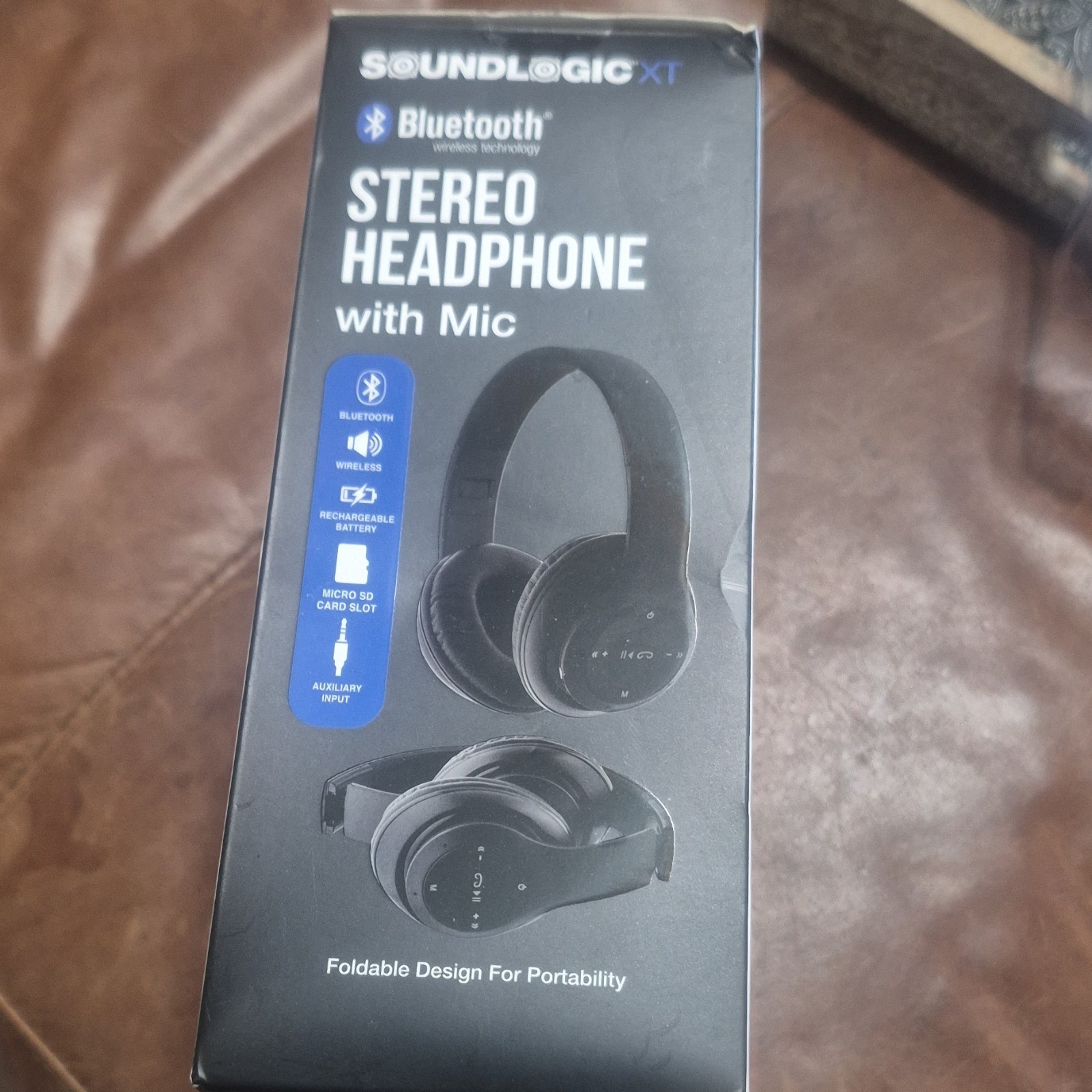 Soundlogic XT Bluetooth Over-Ear Headphones w/ Mic, Foldable, Black