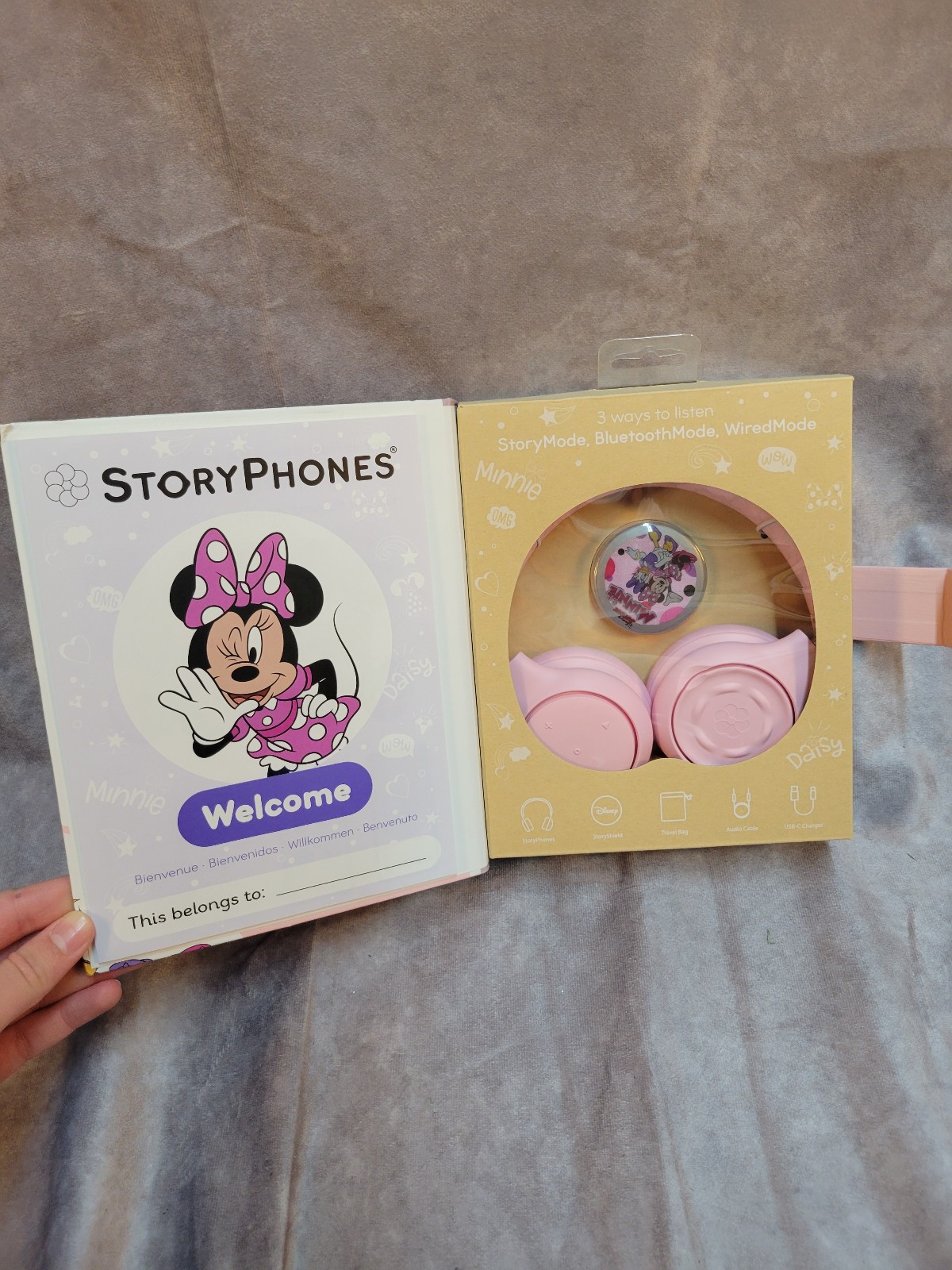 STORYPHONES Storytelling HEADPHONES for KIDS Disney Bundle with Stories Pink NEW