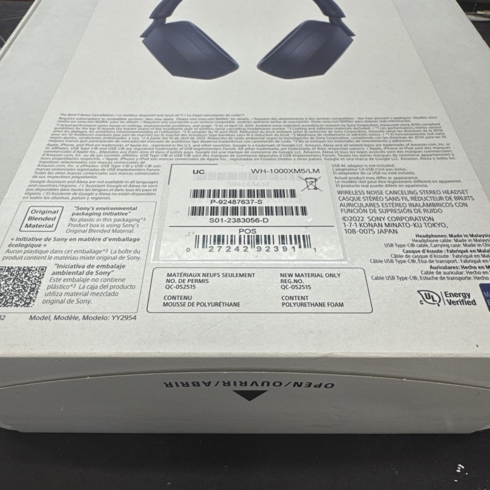 Sony – WH1000XM5 Wireless Noise-Canceling Over-the-Ear Headphones-Midnight Blue,