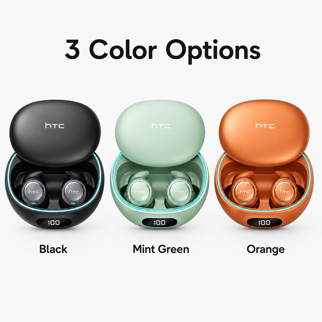 HTC NE96 Mini Sleep Earbuds Bluetooth 6.0 Side Sleeper LED Case IPX5